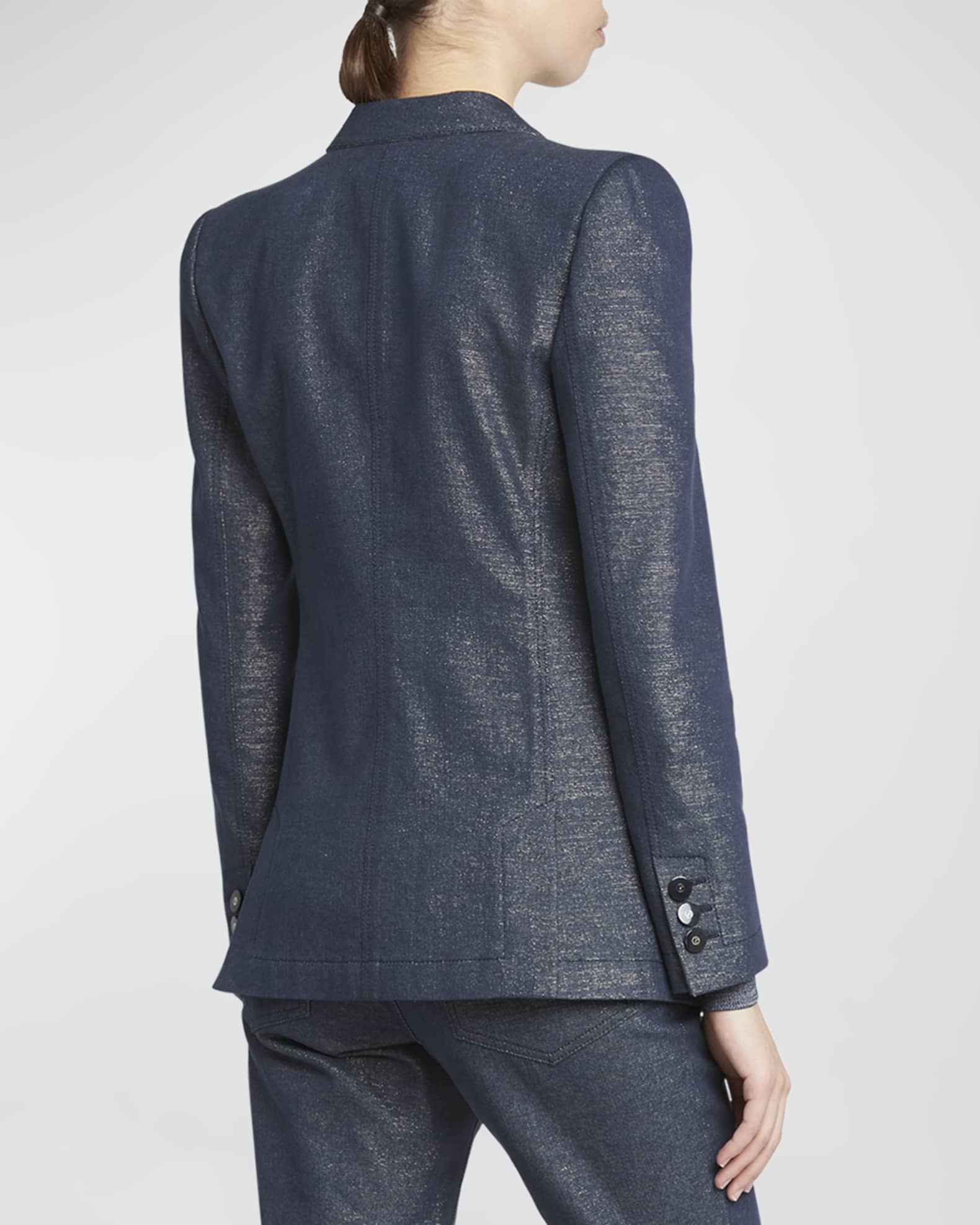 Giorgio Armani ネイビー ボタンジャケット Giorgio Armani Plaid Wool-Cashmere Single-Breasted Blazer | Saks