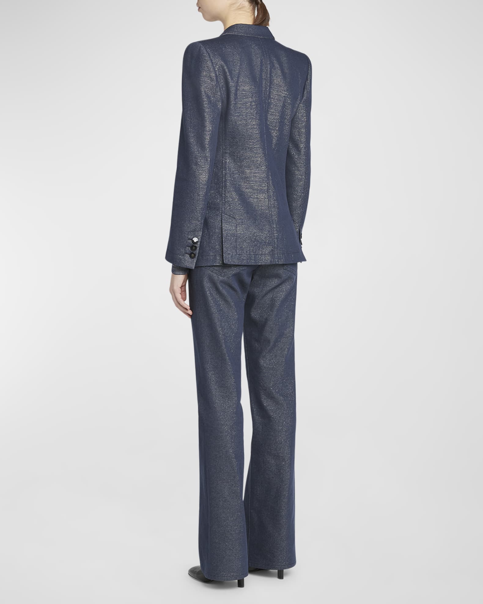 Giorgio Armani Single-Button Denim Blazer Jacket | Neiman Marcus