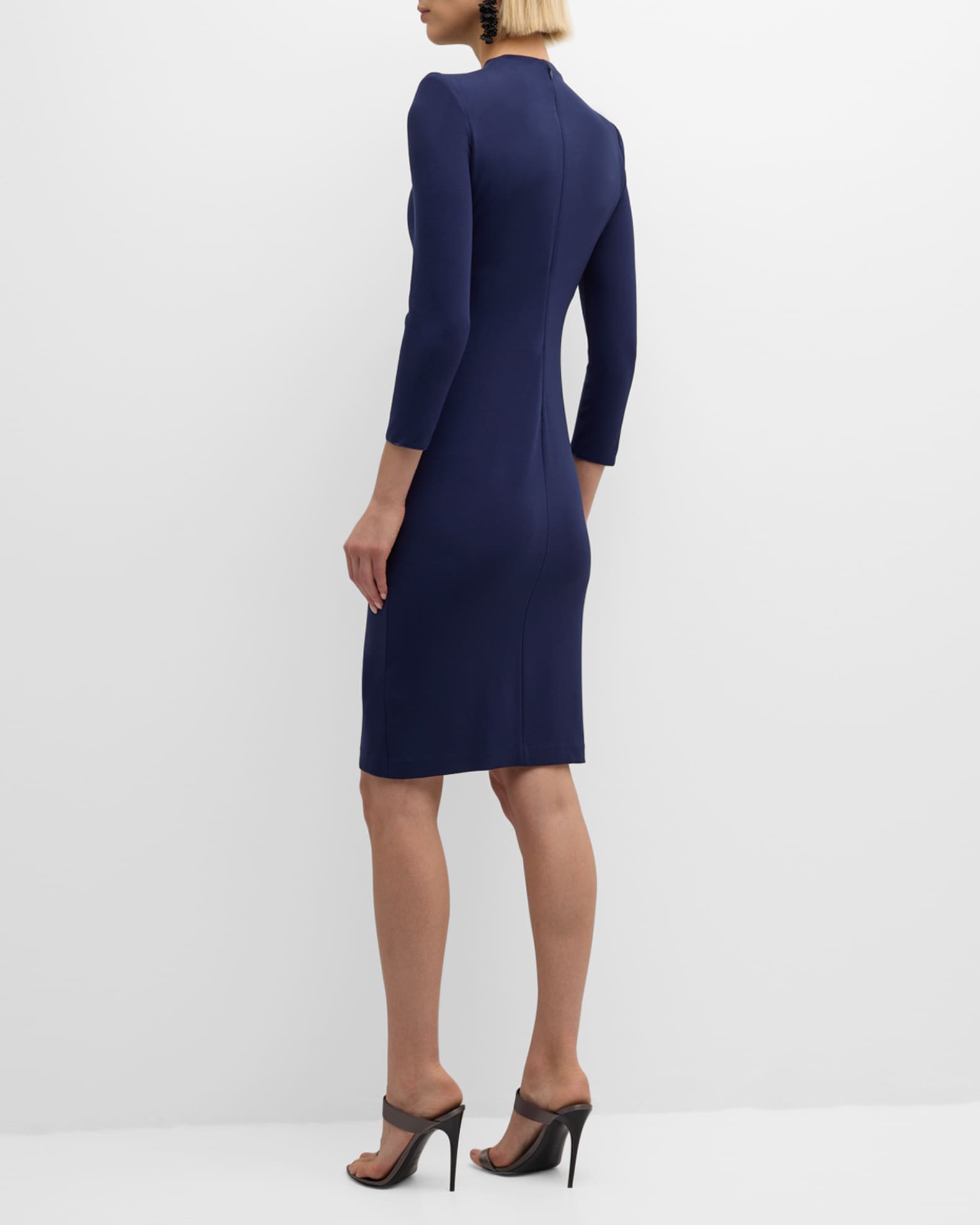 Giorgio Armani Women's Twist Neck Jersey Dress - Dark Blue - Size 2