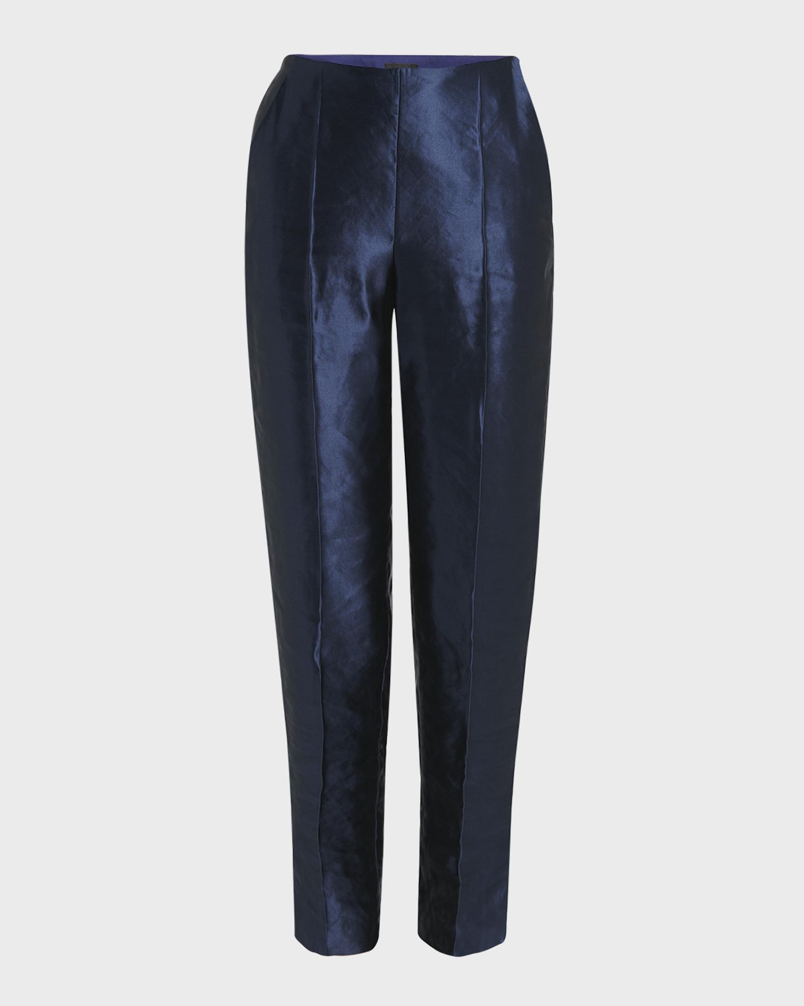 Giorgio Armani Linen Silk Straight-Leg Trousers | Neiman Marcus
