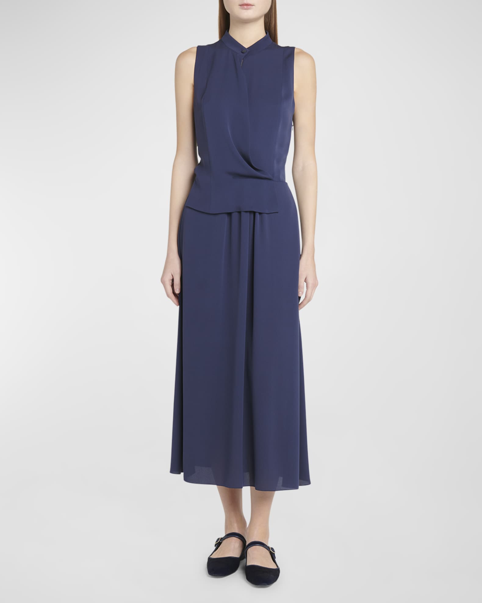 GIORGIO ARMANI Silk Shawl Long Dress シルク