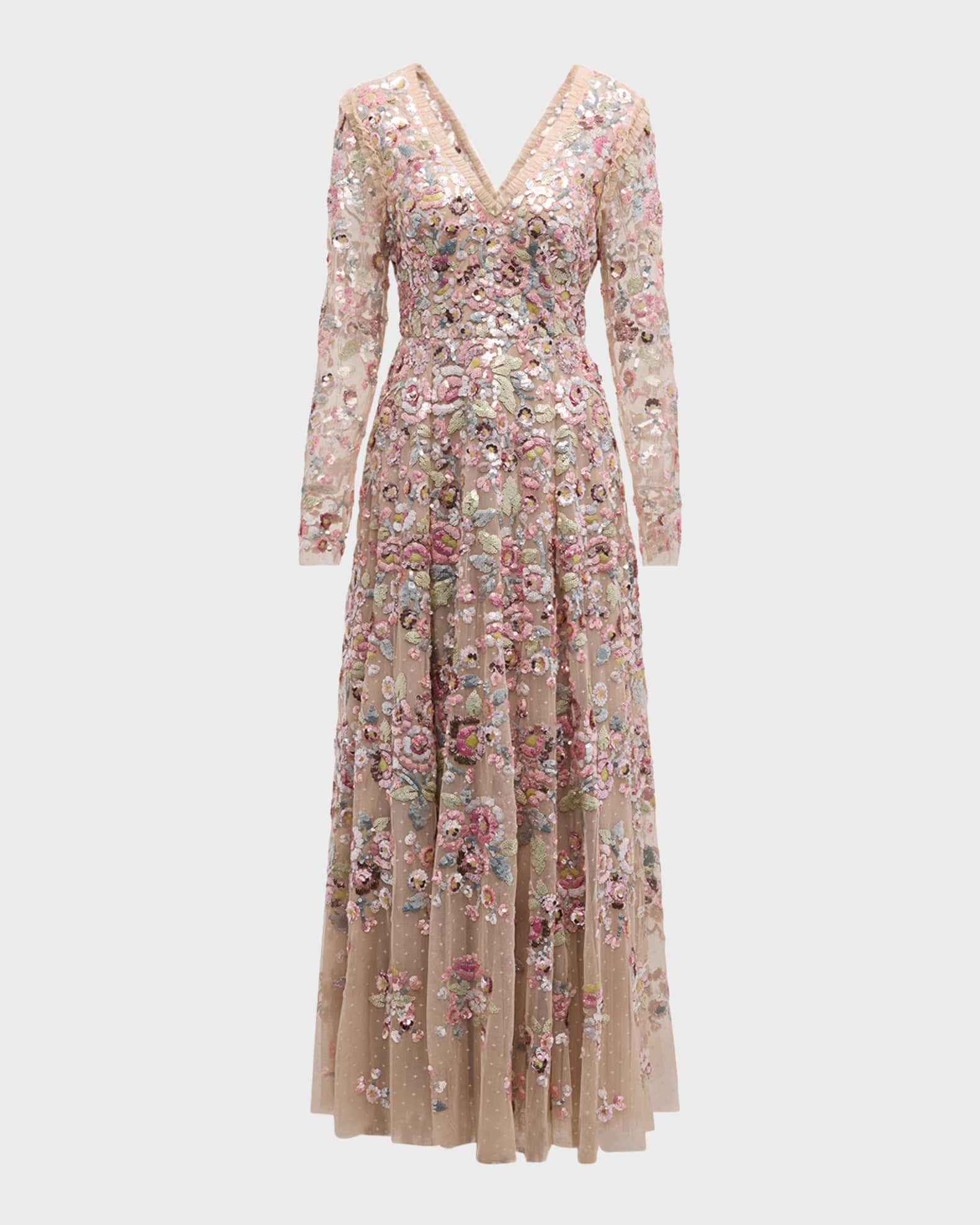 Needle & Thread Sequin Paradise Floral Tulle Gown