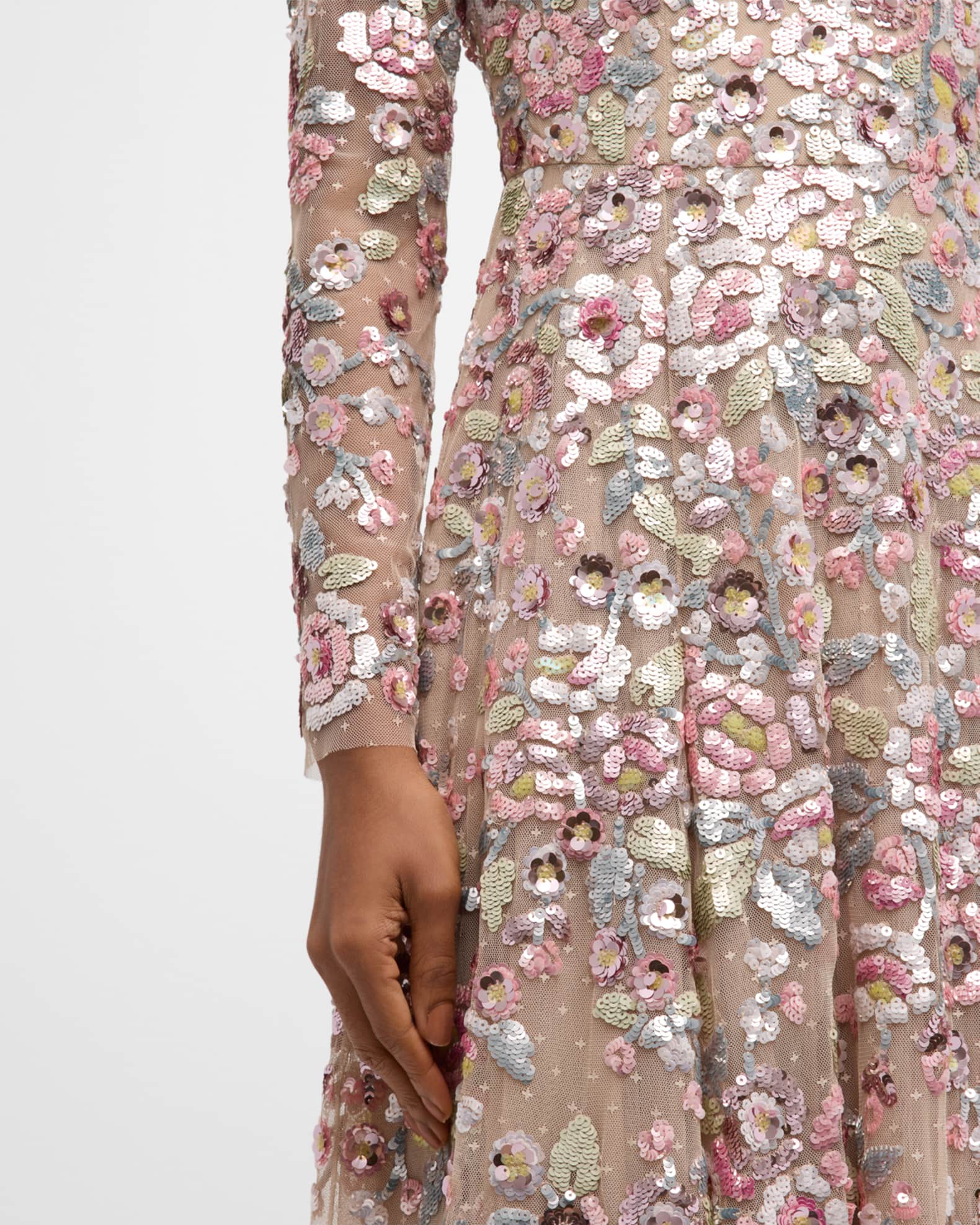 Needle Thread Sequin Paradise Floral Tulle Gown Neiman Marcus