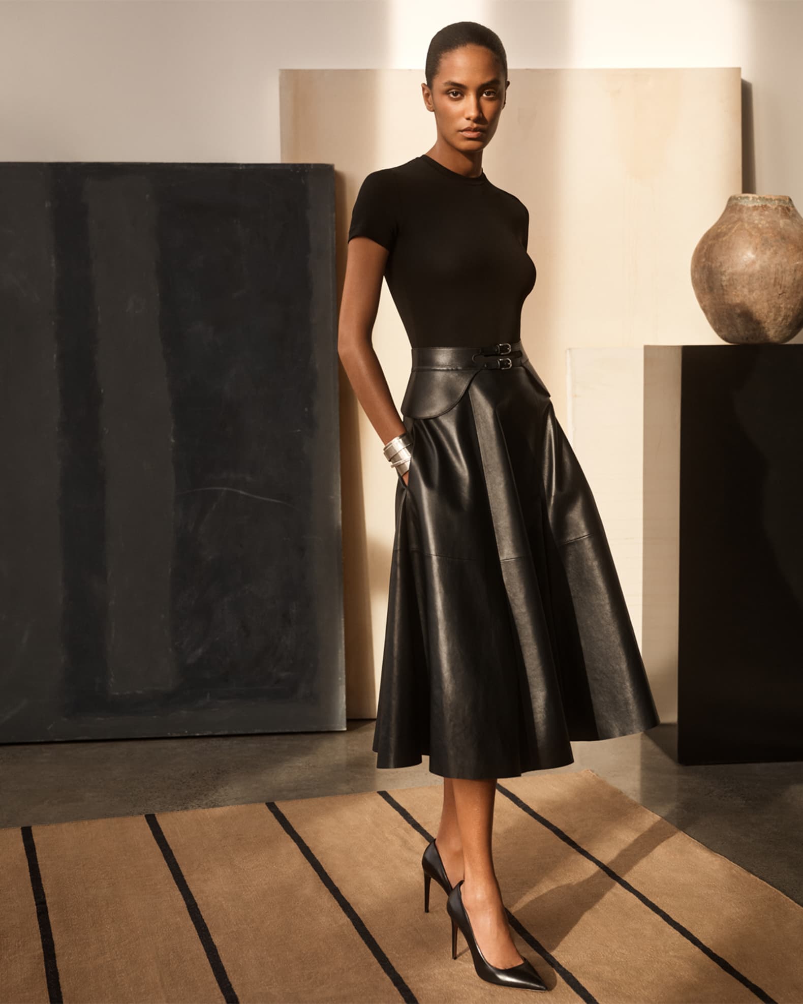 Ralph lauren leather dress 2025