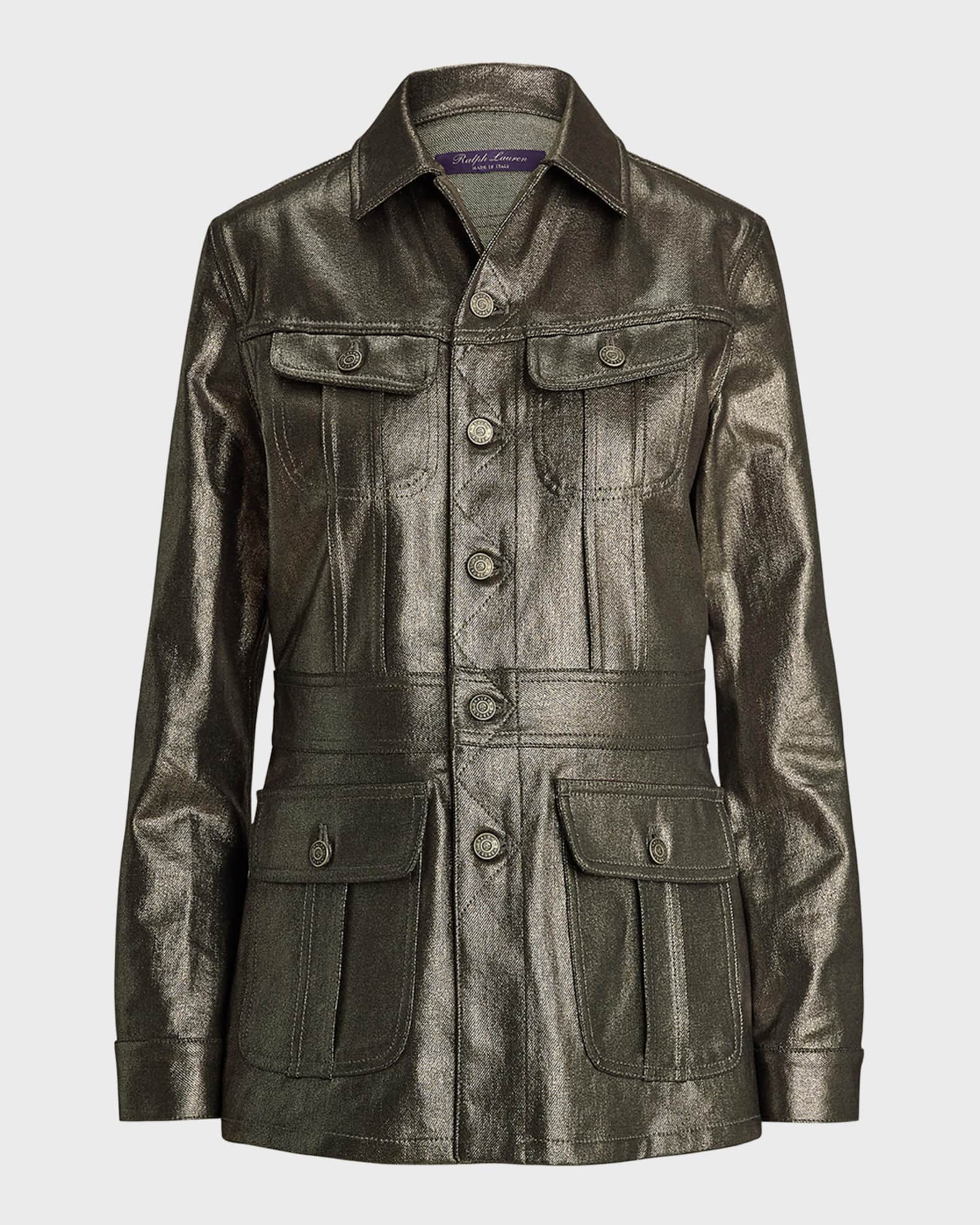 Metallic Denim Safari Jacket