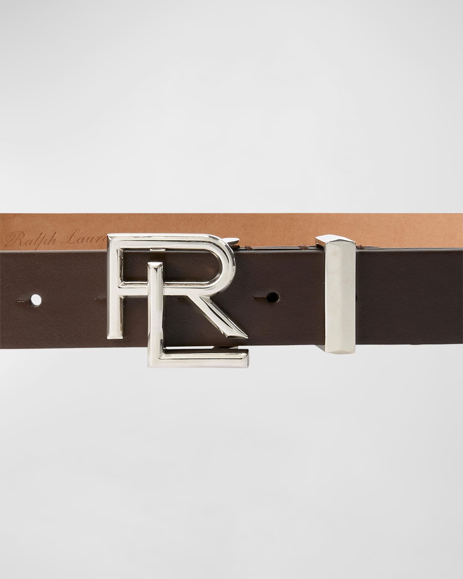 RL Logo Leather Belt Medium
