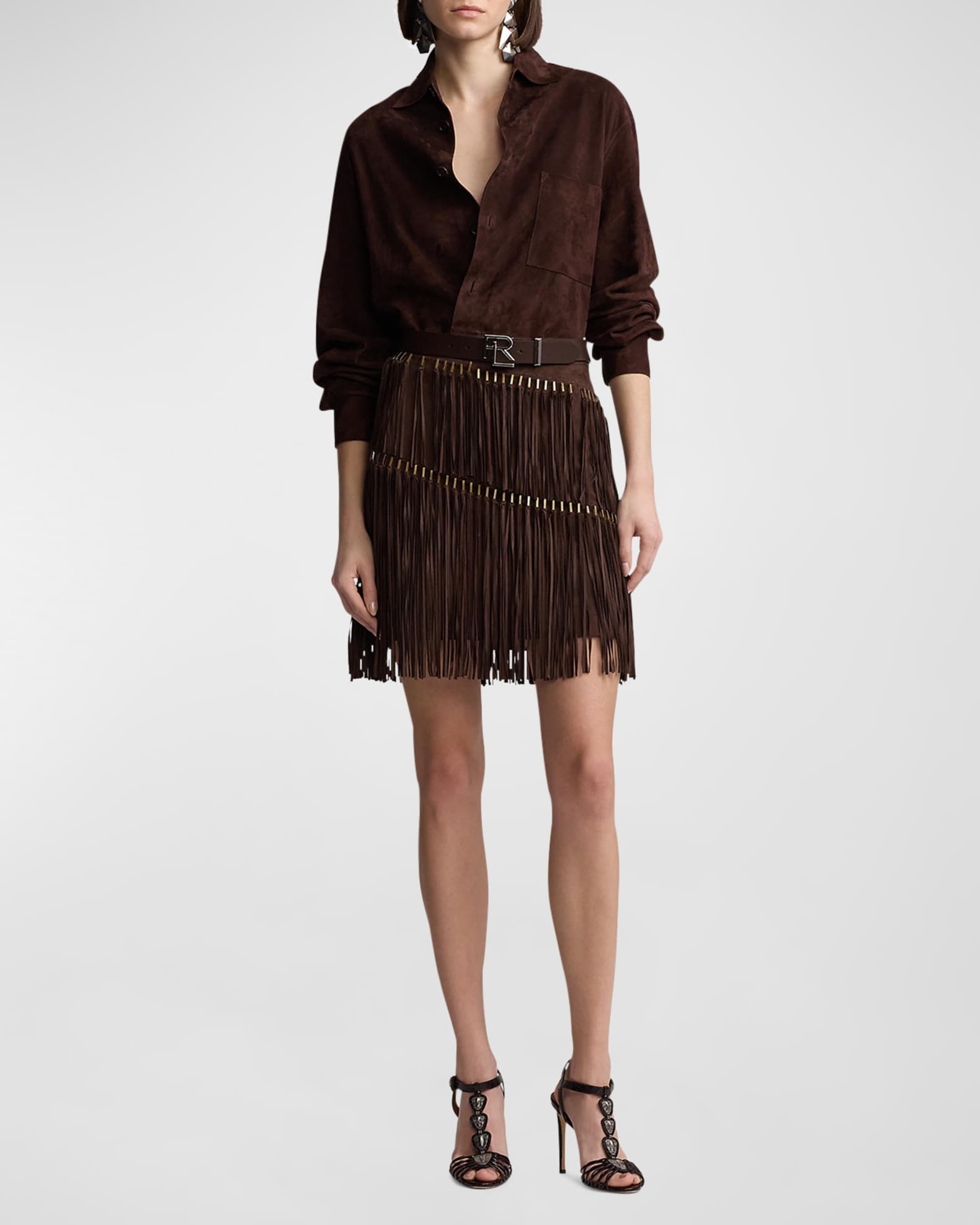 Ralph lauren fringe skirt hot sale