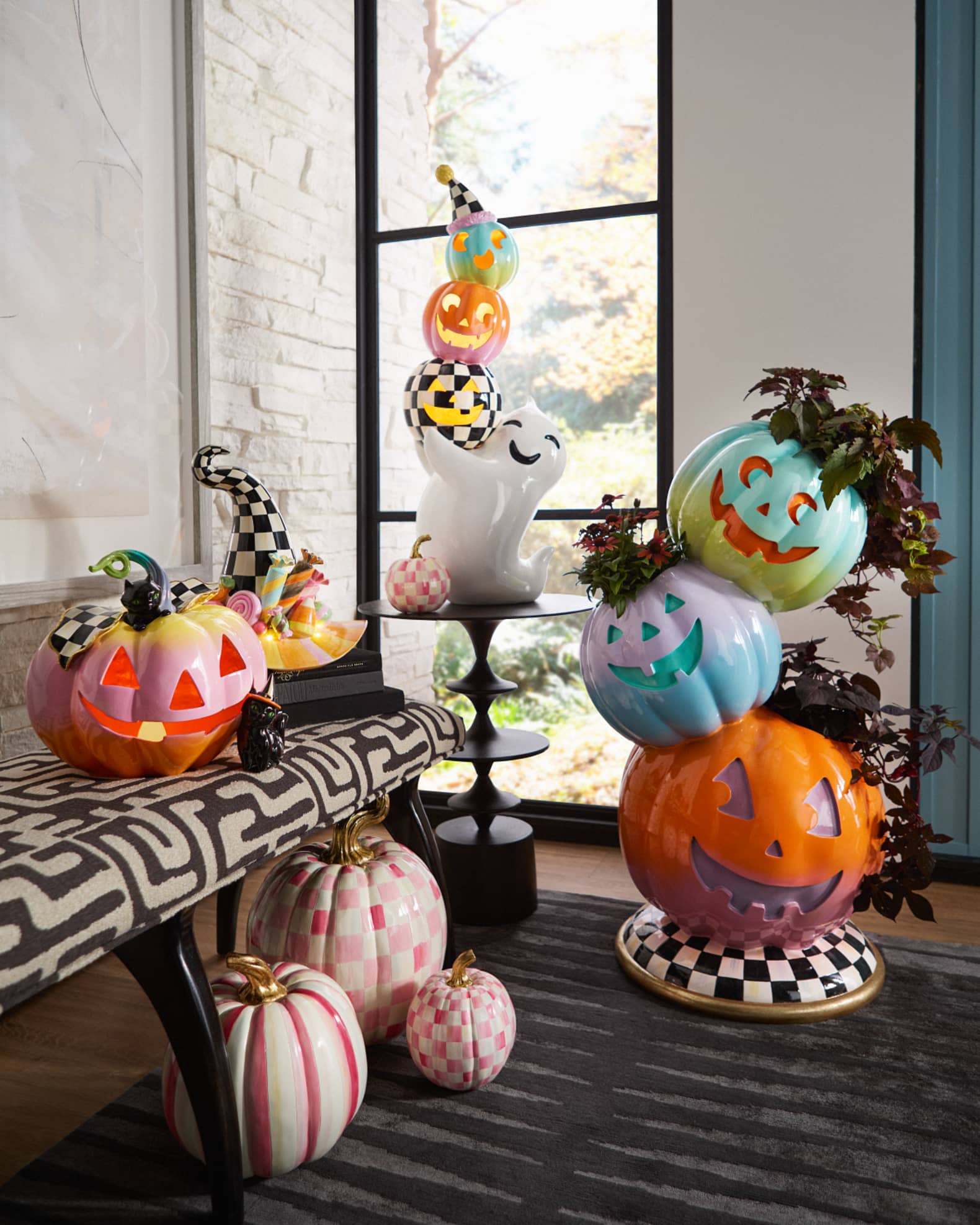 Bubblegum Pink Stripe Medium Pumpkin 1