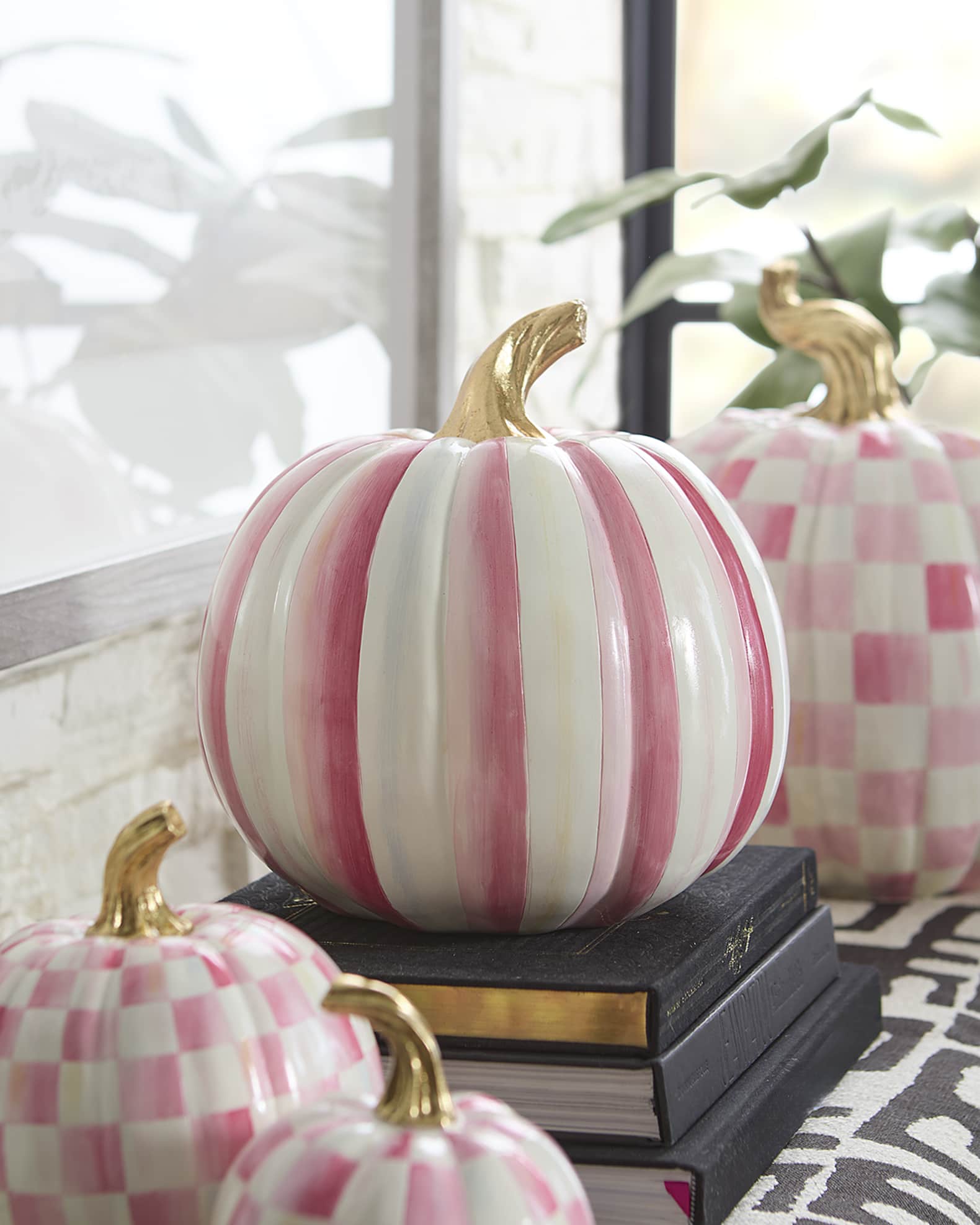 Bubblegum Pink Stripe Medium Pumpkin 0