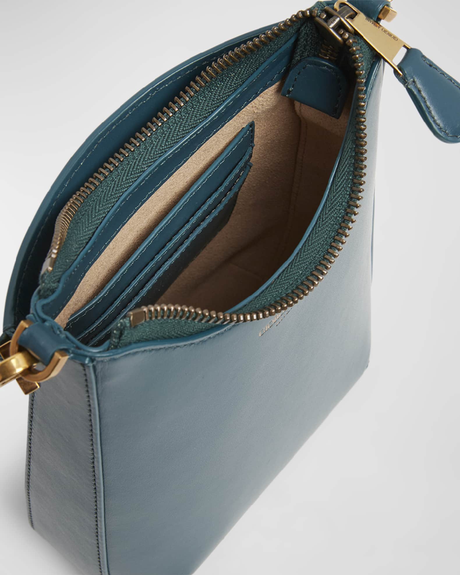 Giorgio Armani La Prima Small Zip Leather Crossbody Bag Neiman Marcus