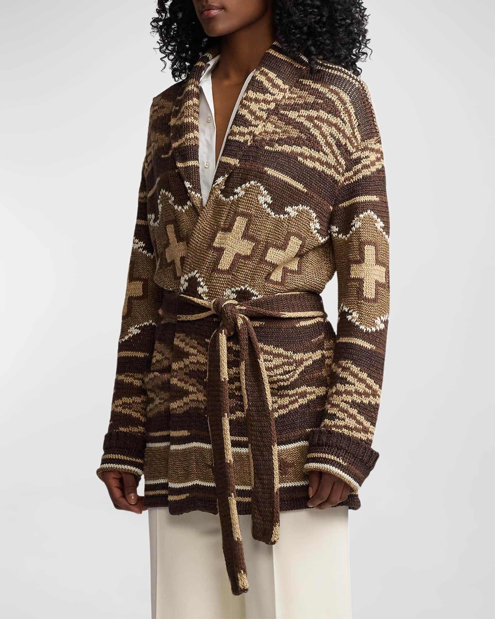 Ralph Lauren Collection Shawl Knit Self Tie Cardigan Neiman Marcus