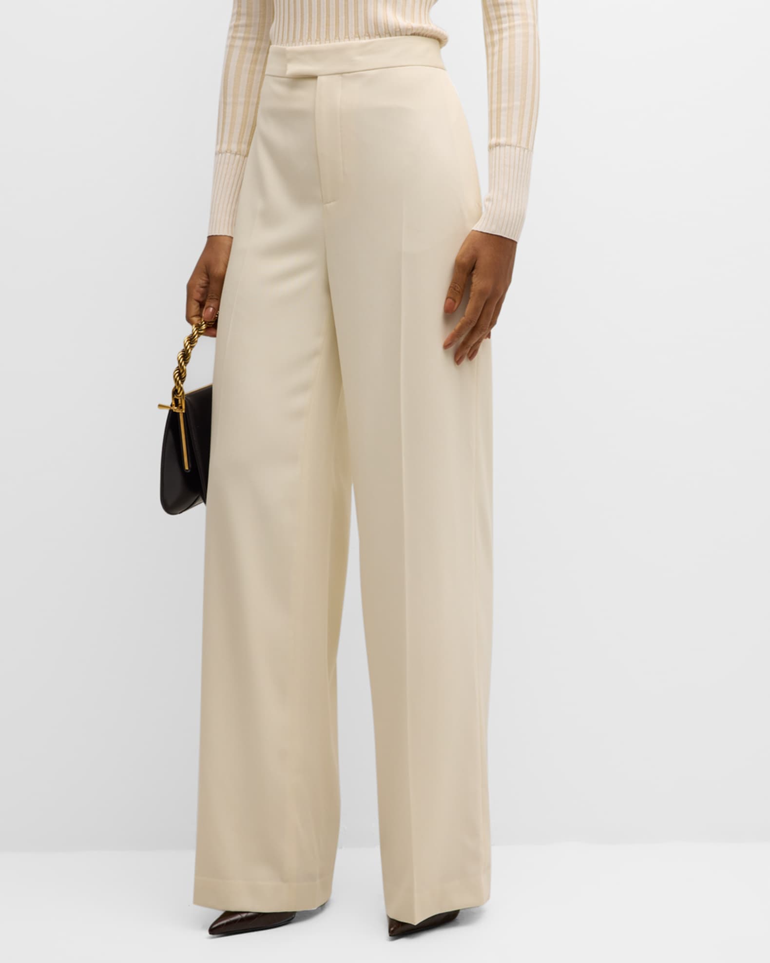 Ralph Lauren Collection Modern Wool Wide-Leg Trousers | Neiman Marcus