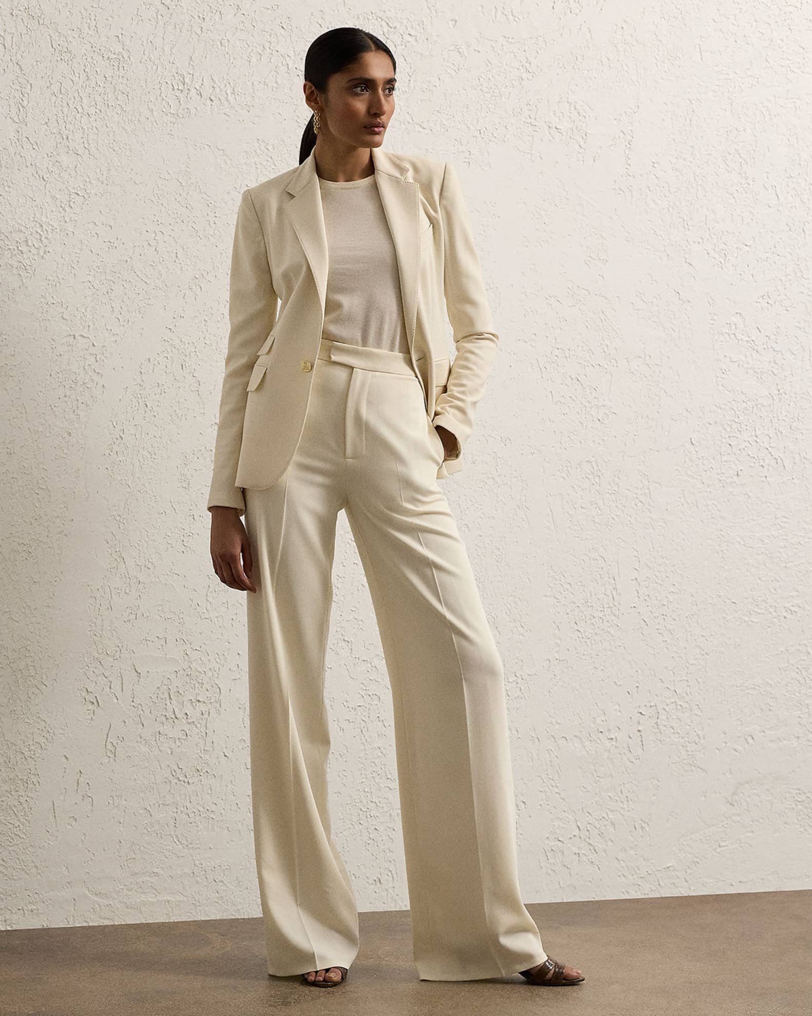Ralph Lauren Collection Modern Wool Wide-Leg Trousers | Neiman Marcus