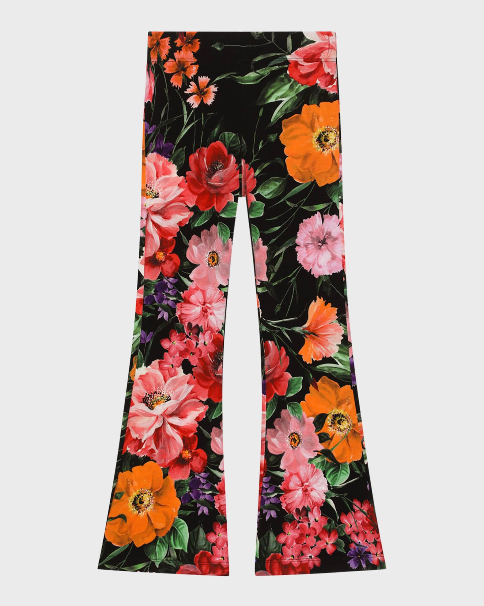 Girl's Floral-Print Flare Leggings 0