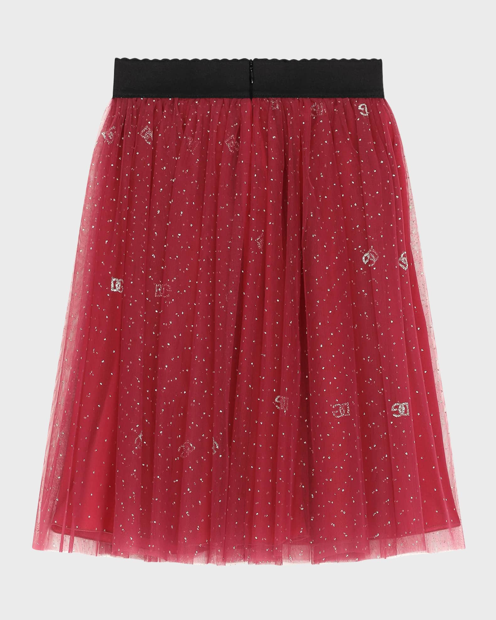  Girl's Embellished Logo-Print Tulle Skirt, Size 8-14 1