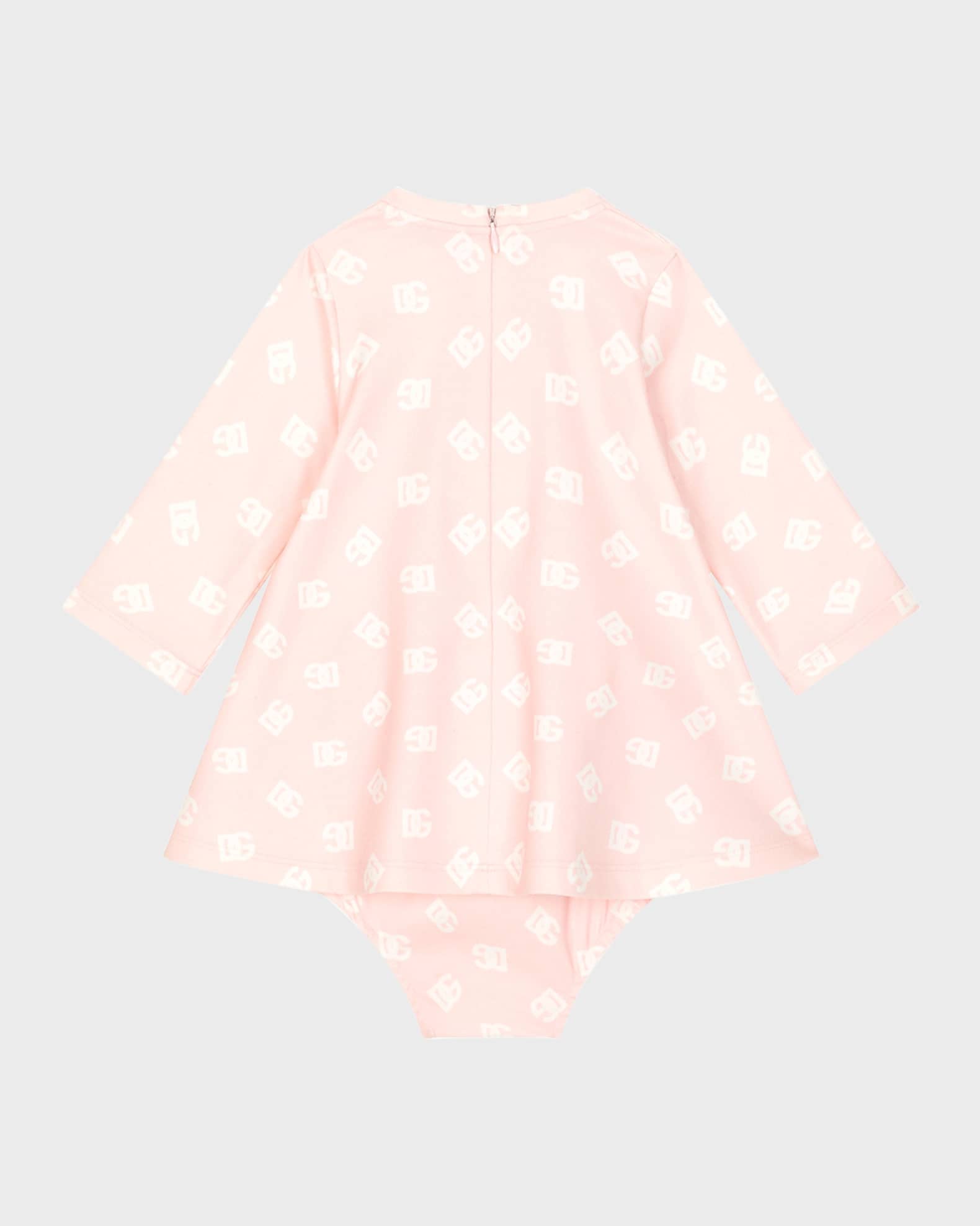 Girl's Interlocked Logo-Print Dress W/ Bloomers, Size 3M-24M 1