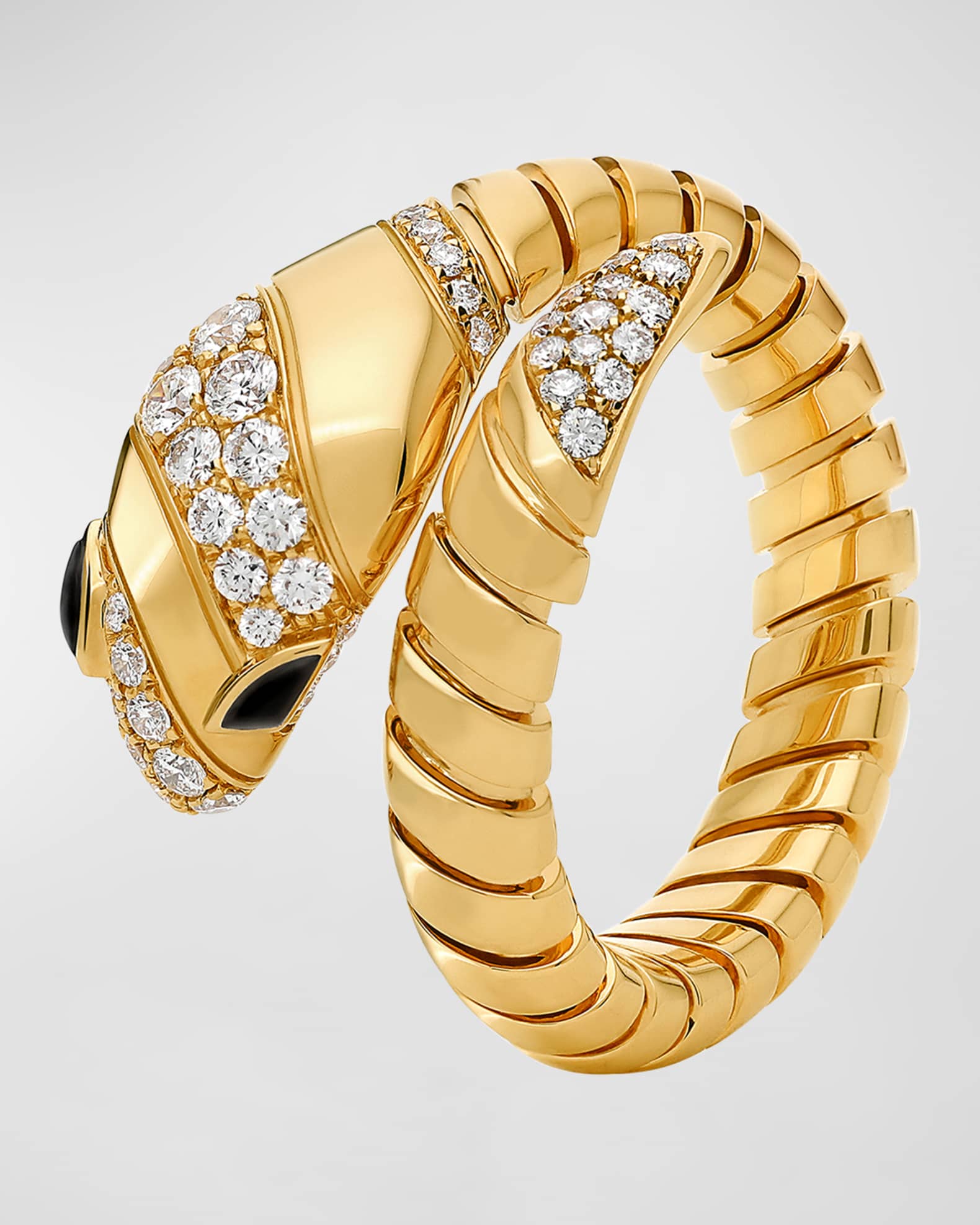 18K Yellow Gold Serpenti Tubogas Onyx Ring 0