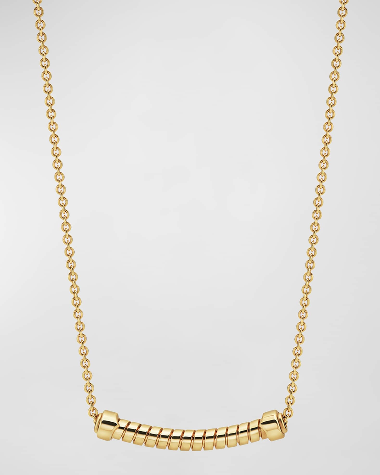 18K Yellow Gold Tubogas Pendant Necklace 0