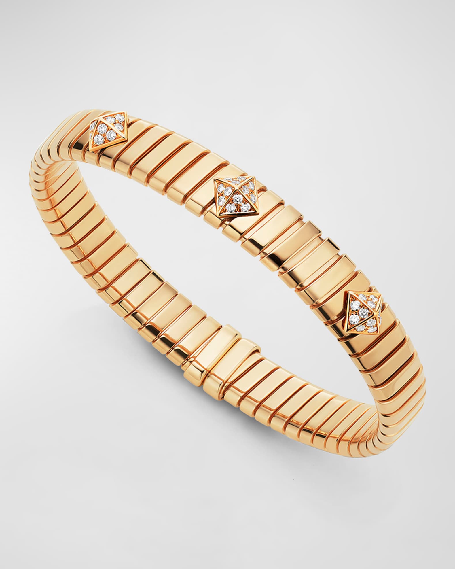 18K Yellow Gold Tubogas Diamond Bracelet 0
