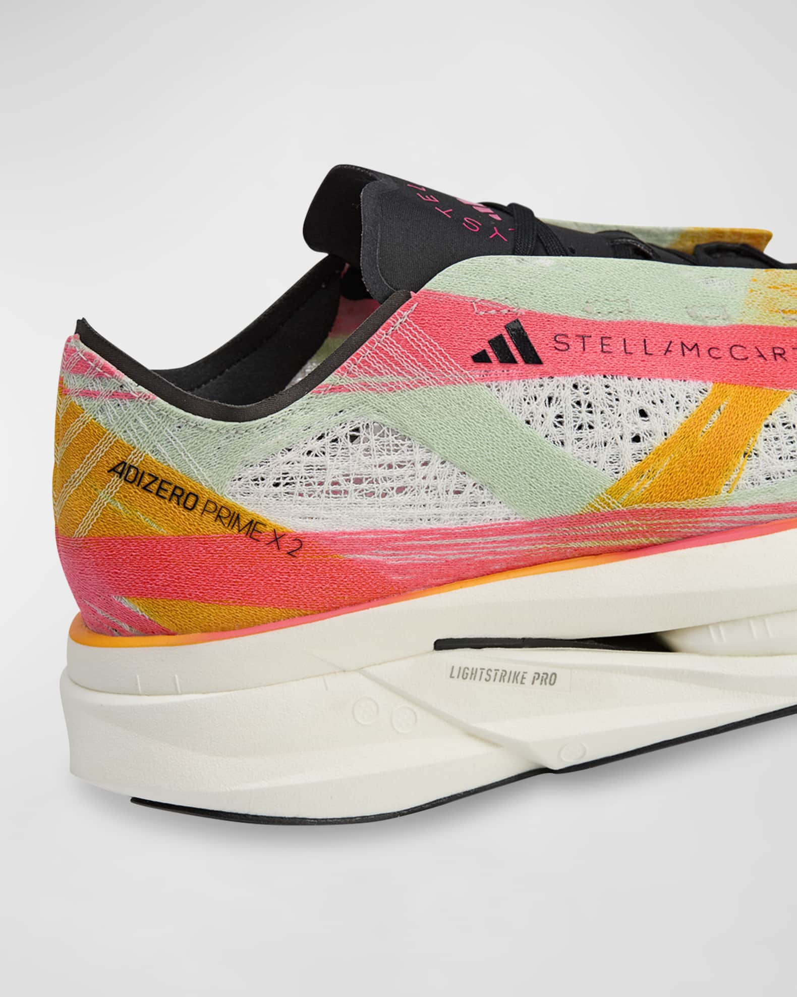Adidas by Stella Mccartney Prime Multicolor Lace Up Trainer Sneakers Linen Greenoff Whitecore Pink Women s 7 Sneakers Trainers