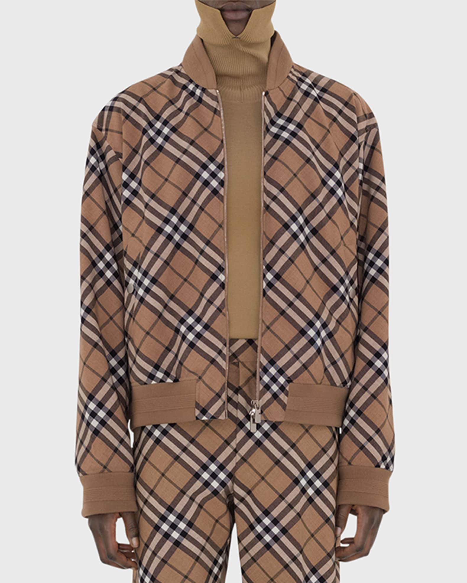 Burberry check bomber jacket best sale