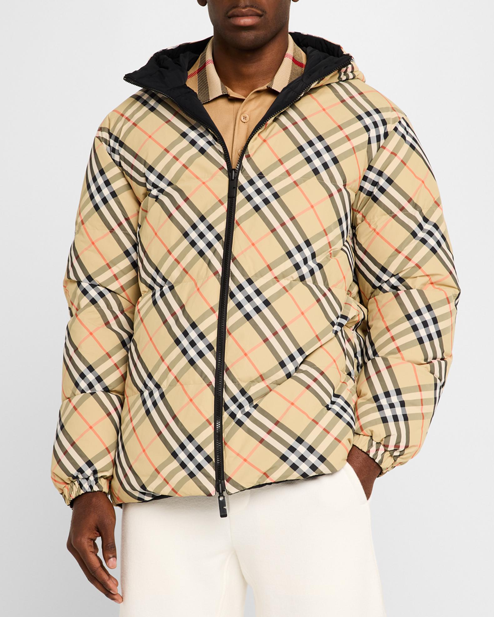 Burberry Men's Check Puffer Jacket | Neiman Marcus