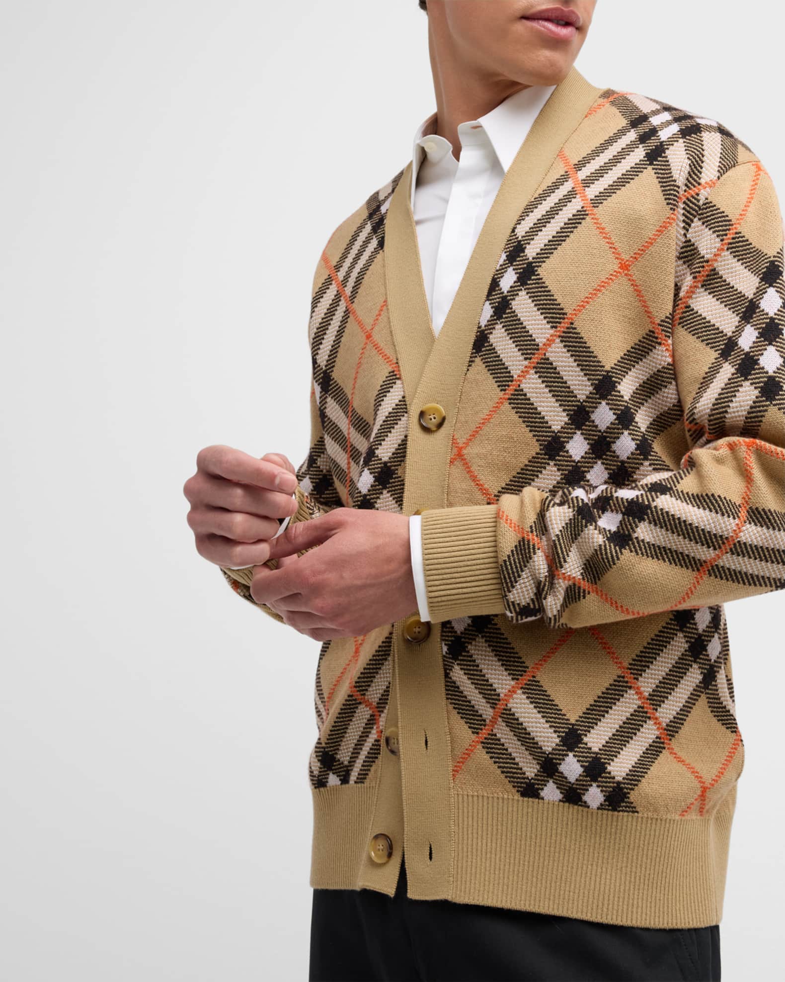Burberry Men's Vintage Check Cardigan | Neiman Marcus