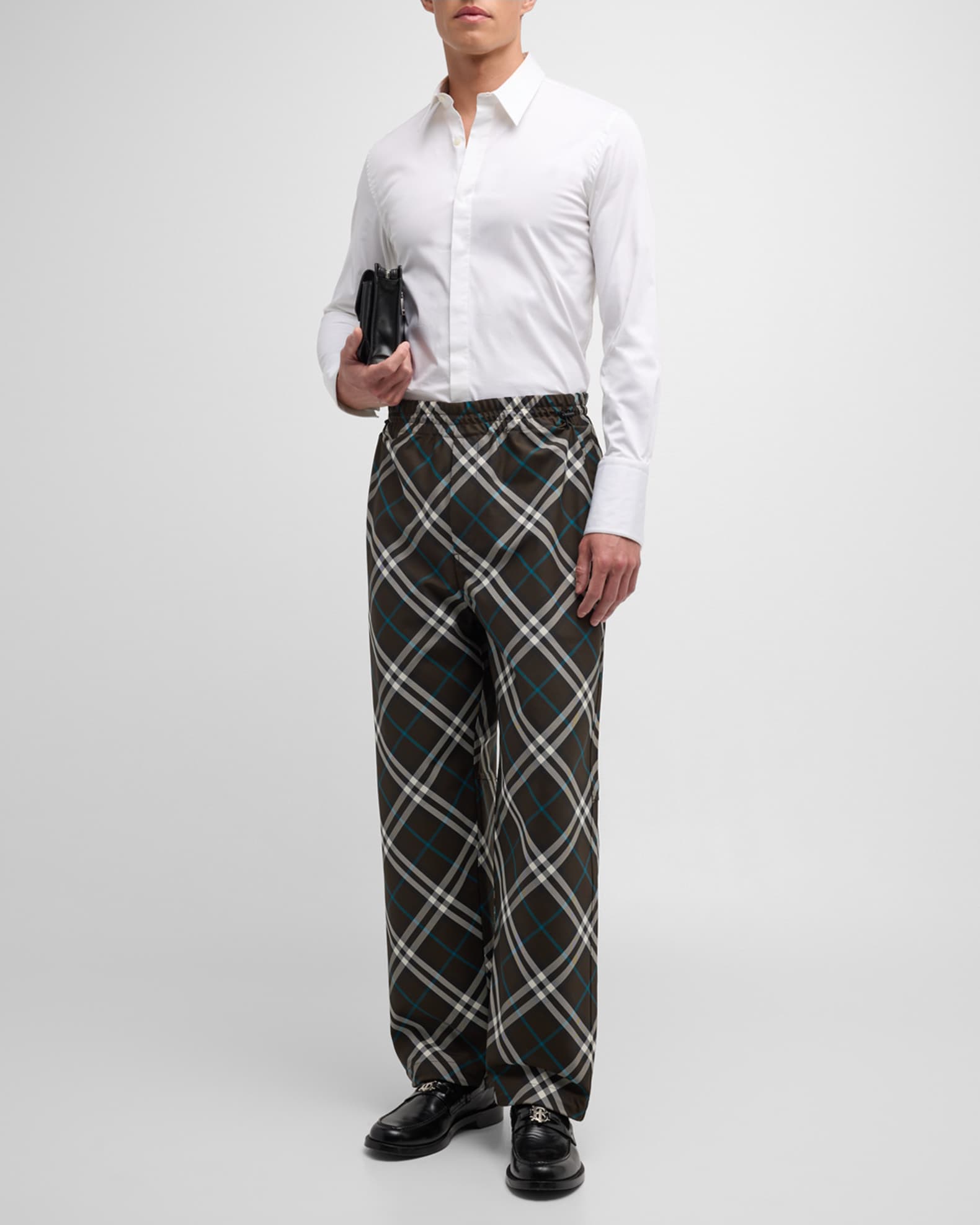 Men's IP Check Elastic-Waist Pants