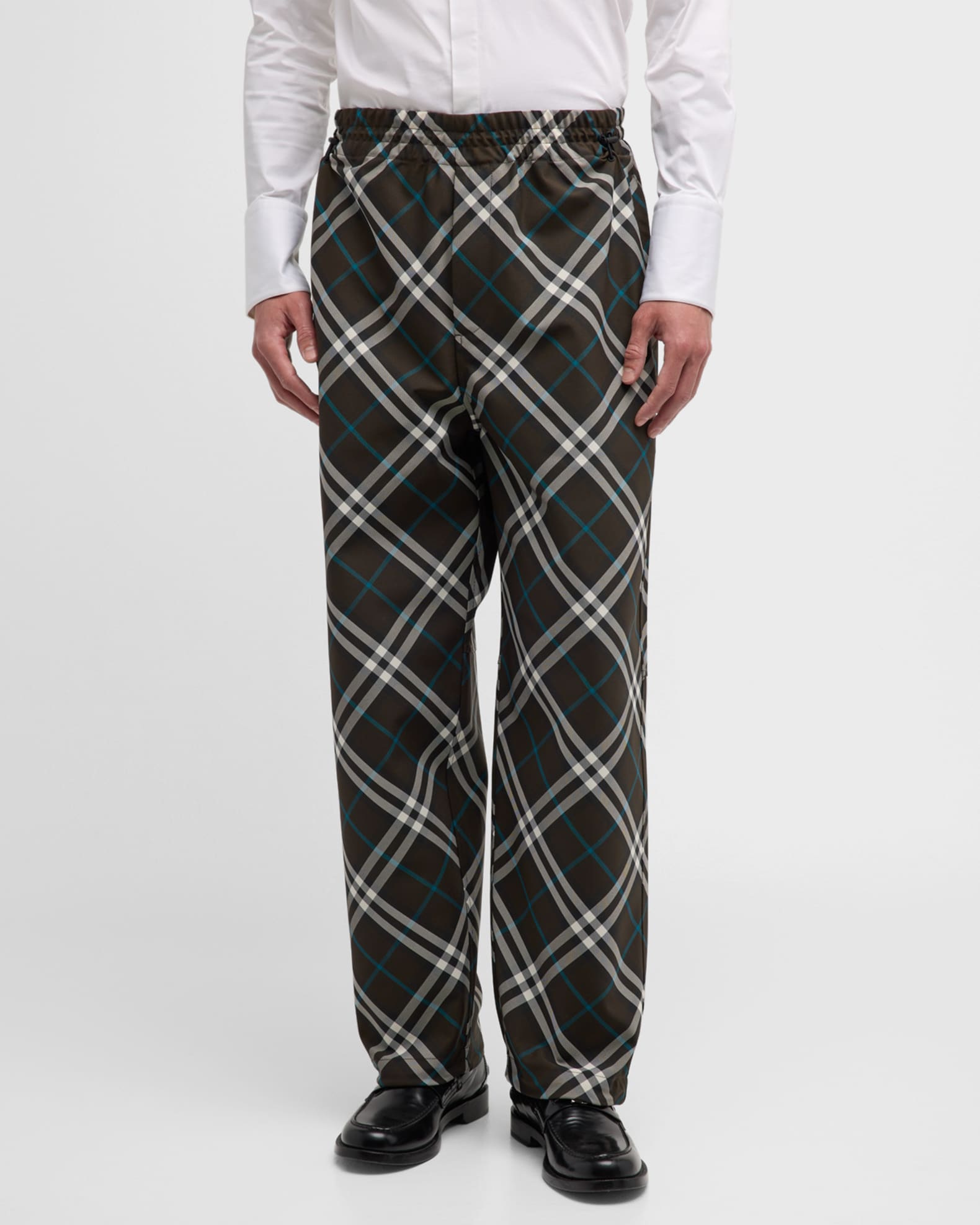 Men's IP Check Elastic-Waist Pants