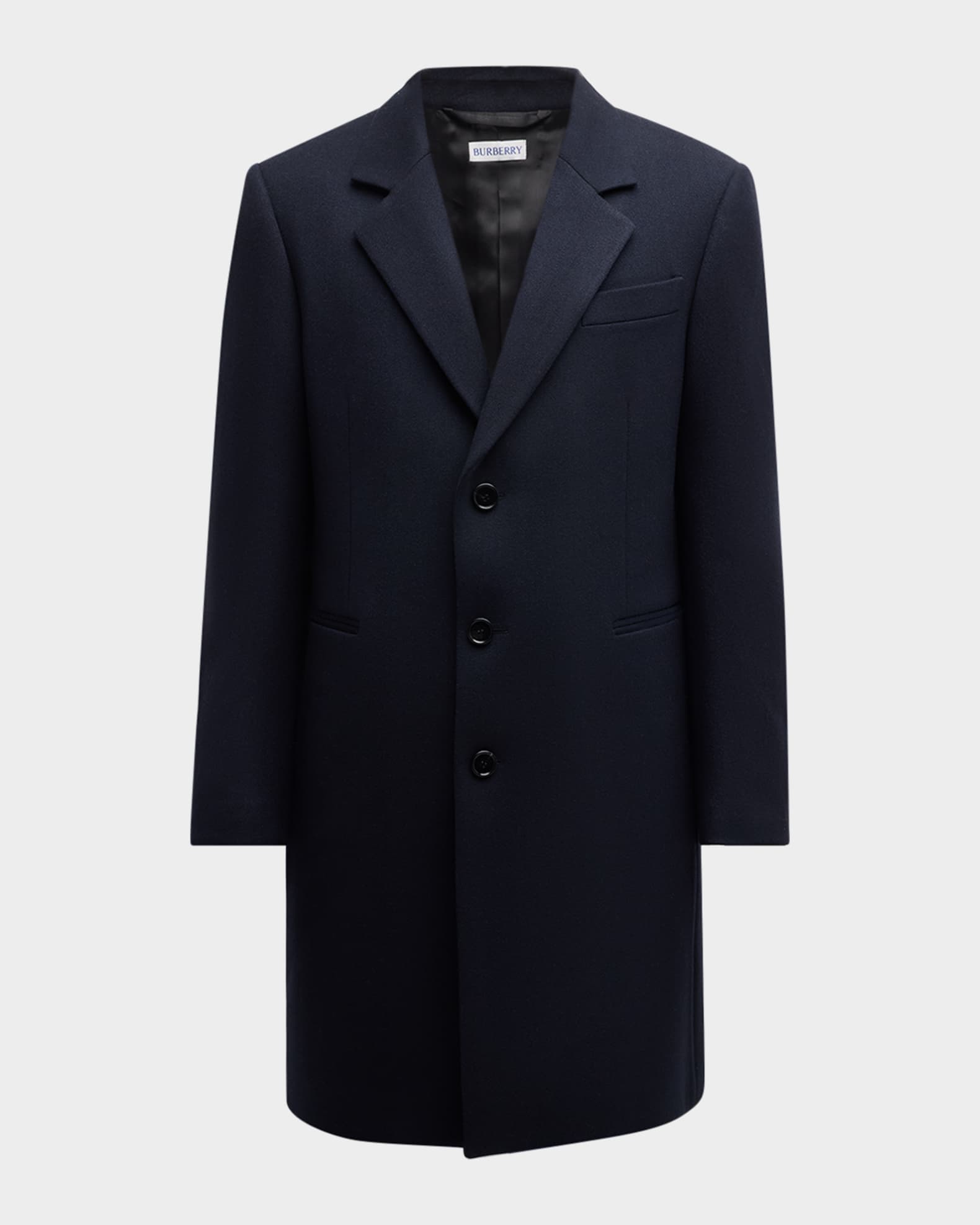 Men s Solid Wool Topcoat
