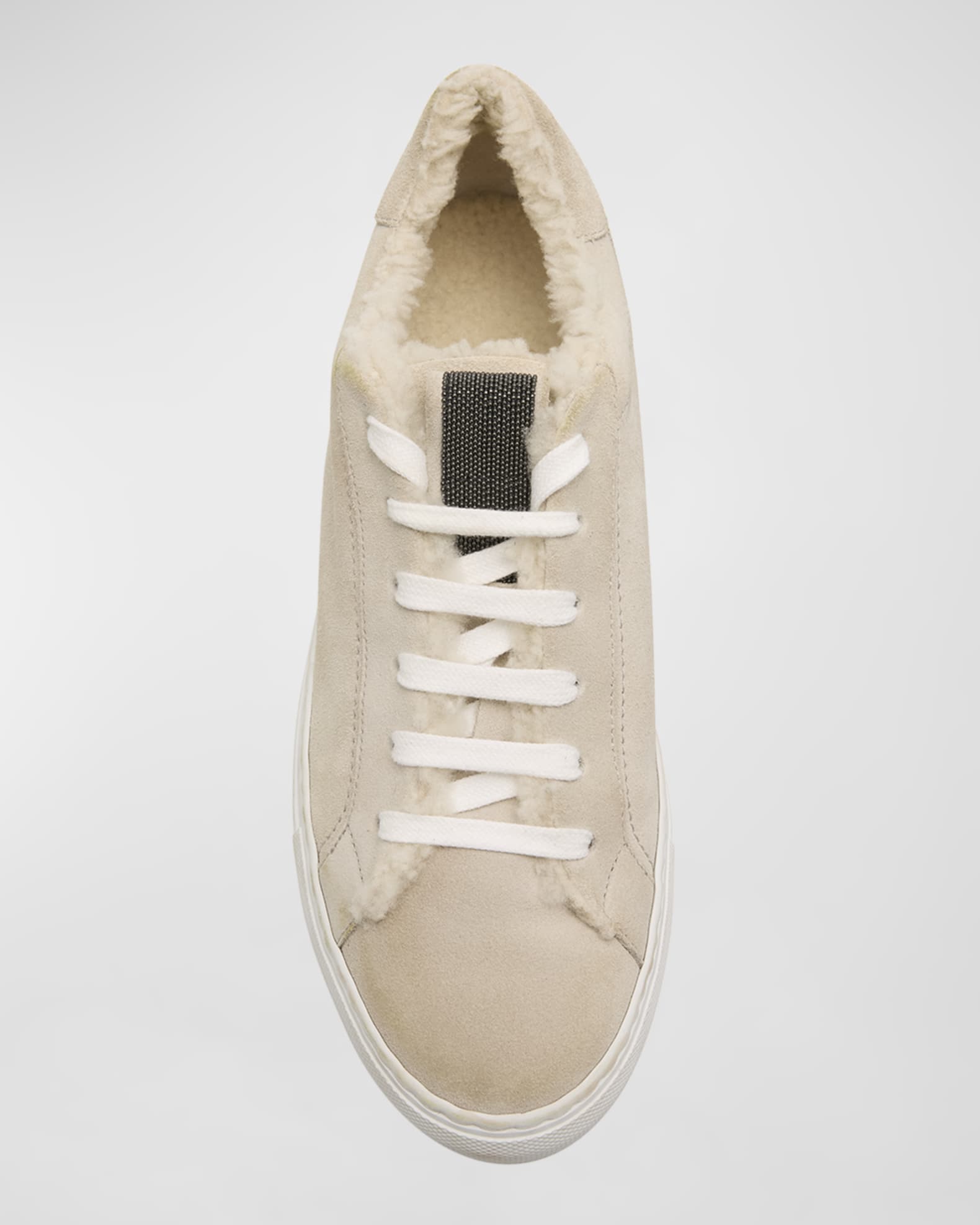 BRUNELLO CUCINELLI☆美品☆ Brunello Cucinelli Lamb Shearling Fur-Lined Low-Top Sneakers