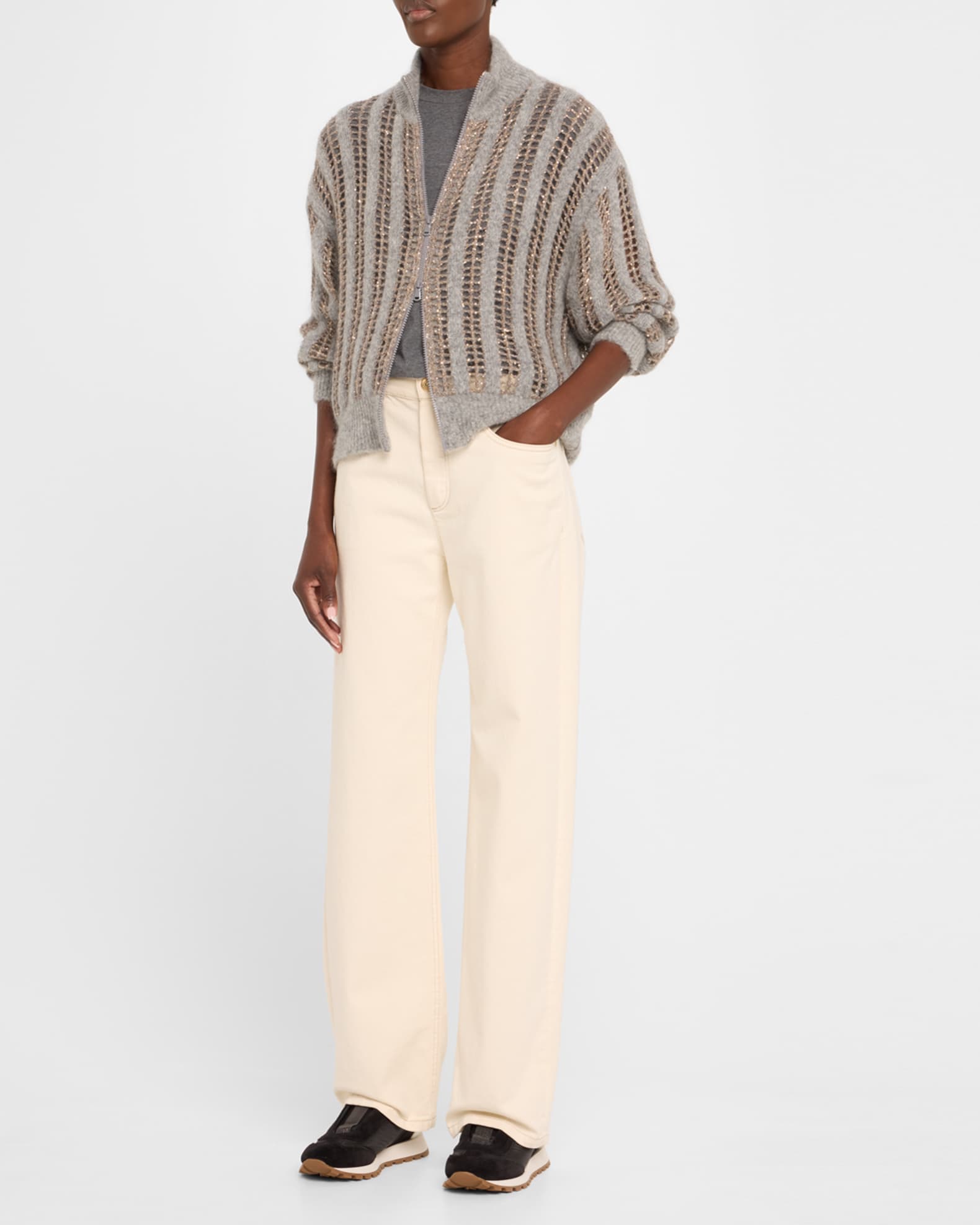 Brunello Cucinelli Monili Laceless Trainer Sneakers | Neiman Marcus