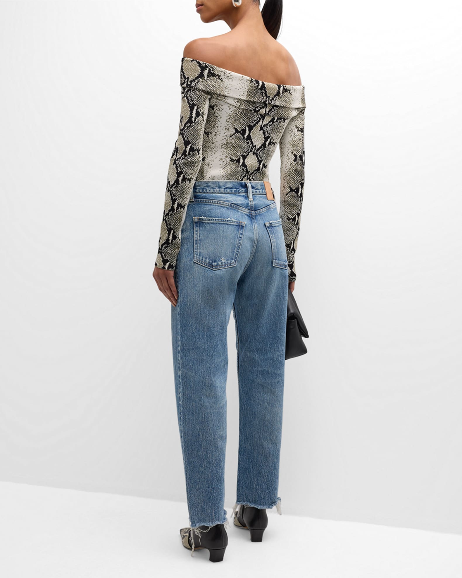 Mabel Wide Straight Cropped Jeans