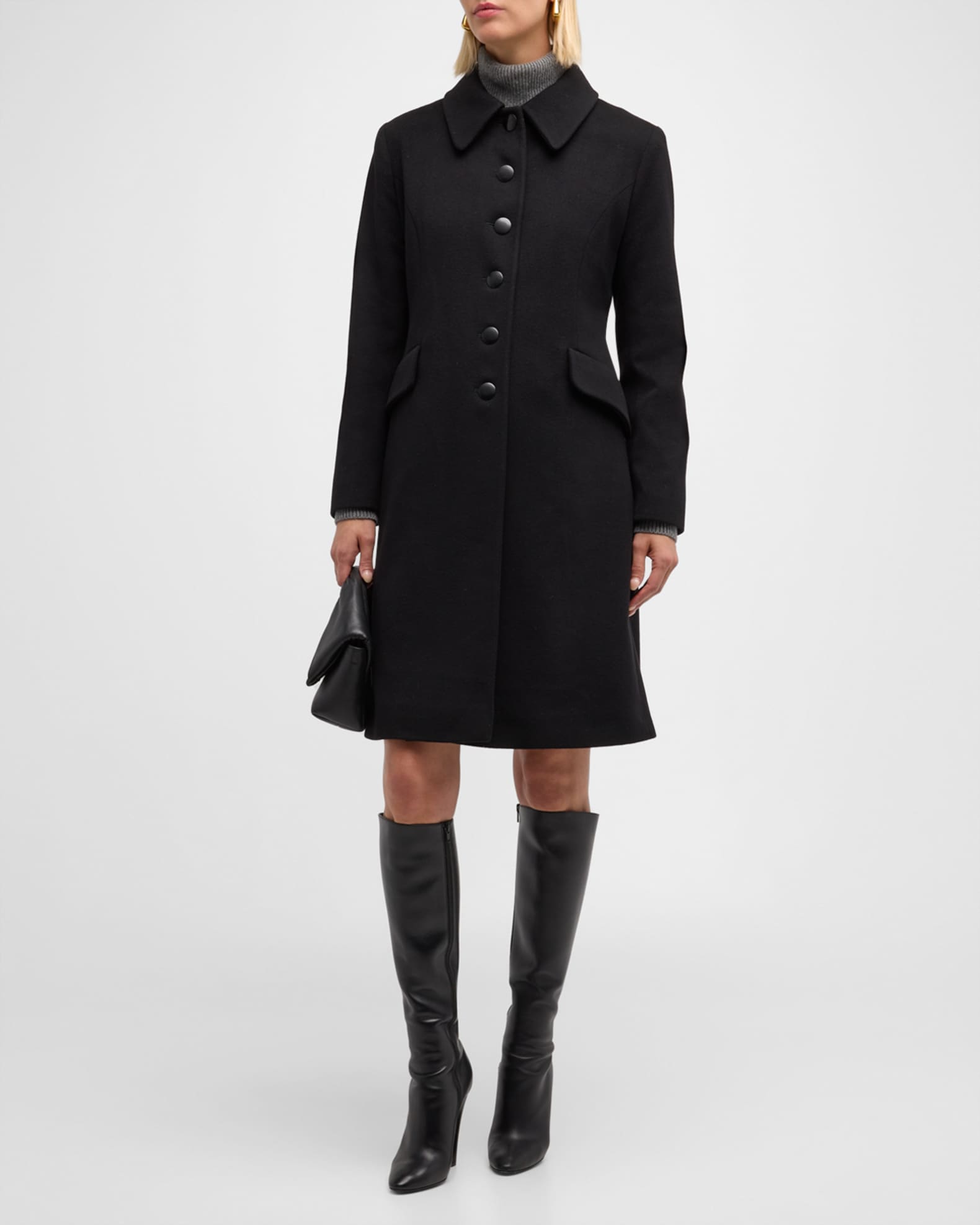 Fleurette Nell Single Breasted Wool Princess Coat Neiman Marcus