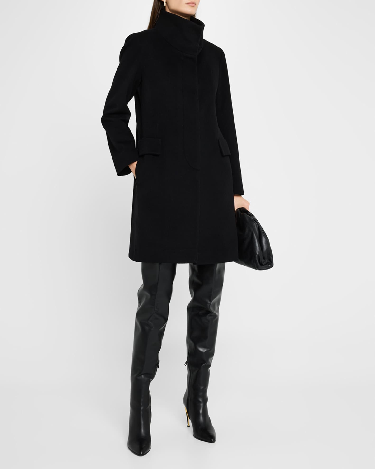 Short funnel neck coat discount