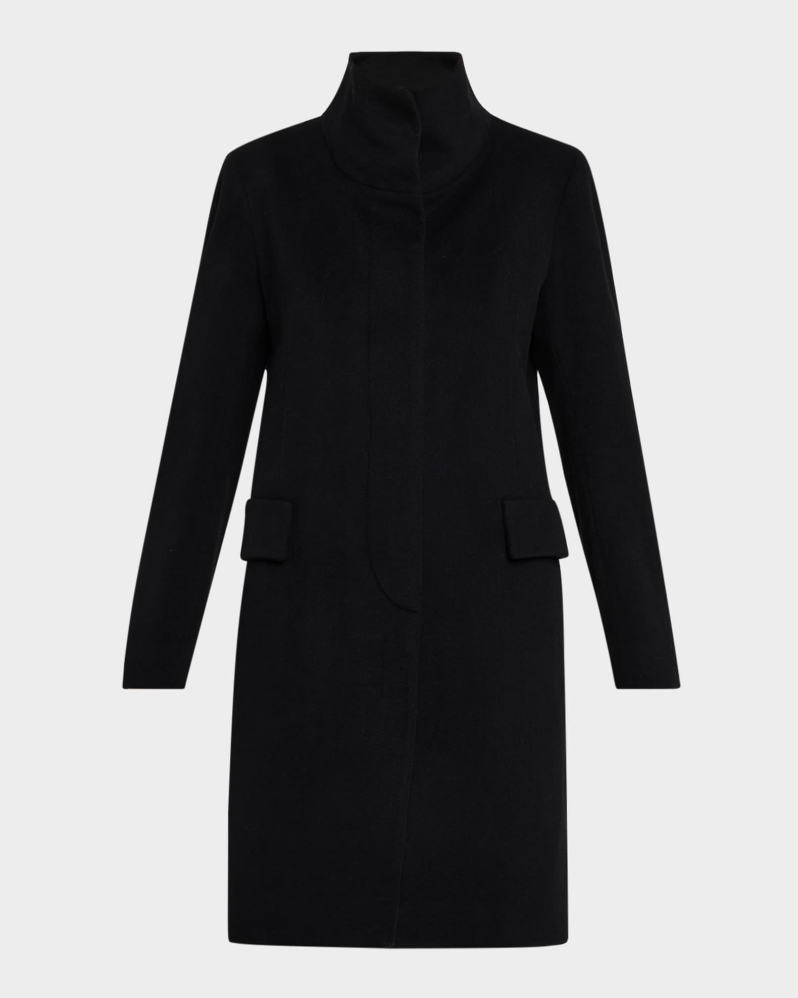 Fleurette Neo Funnel Neck Short Wool Coat Neiman Marcus