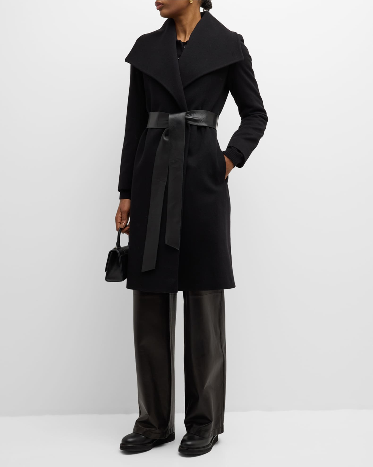 Wynn Belted Wrap Wool Coat