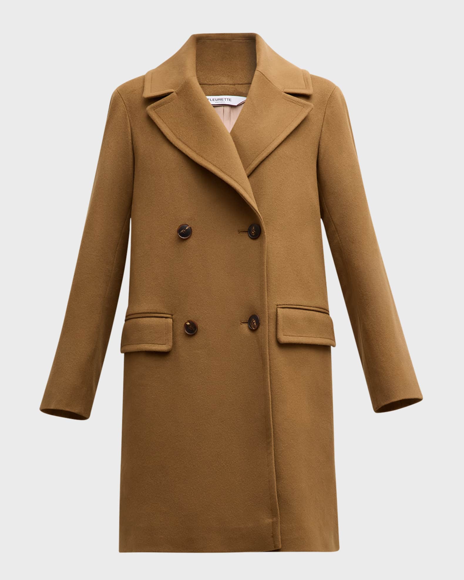 Fleurette Finley Double Breasted Wool Coat Neiman Marcus