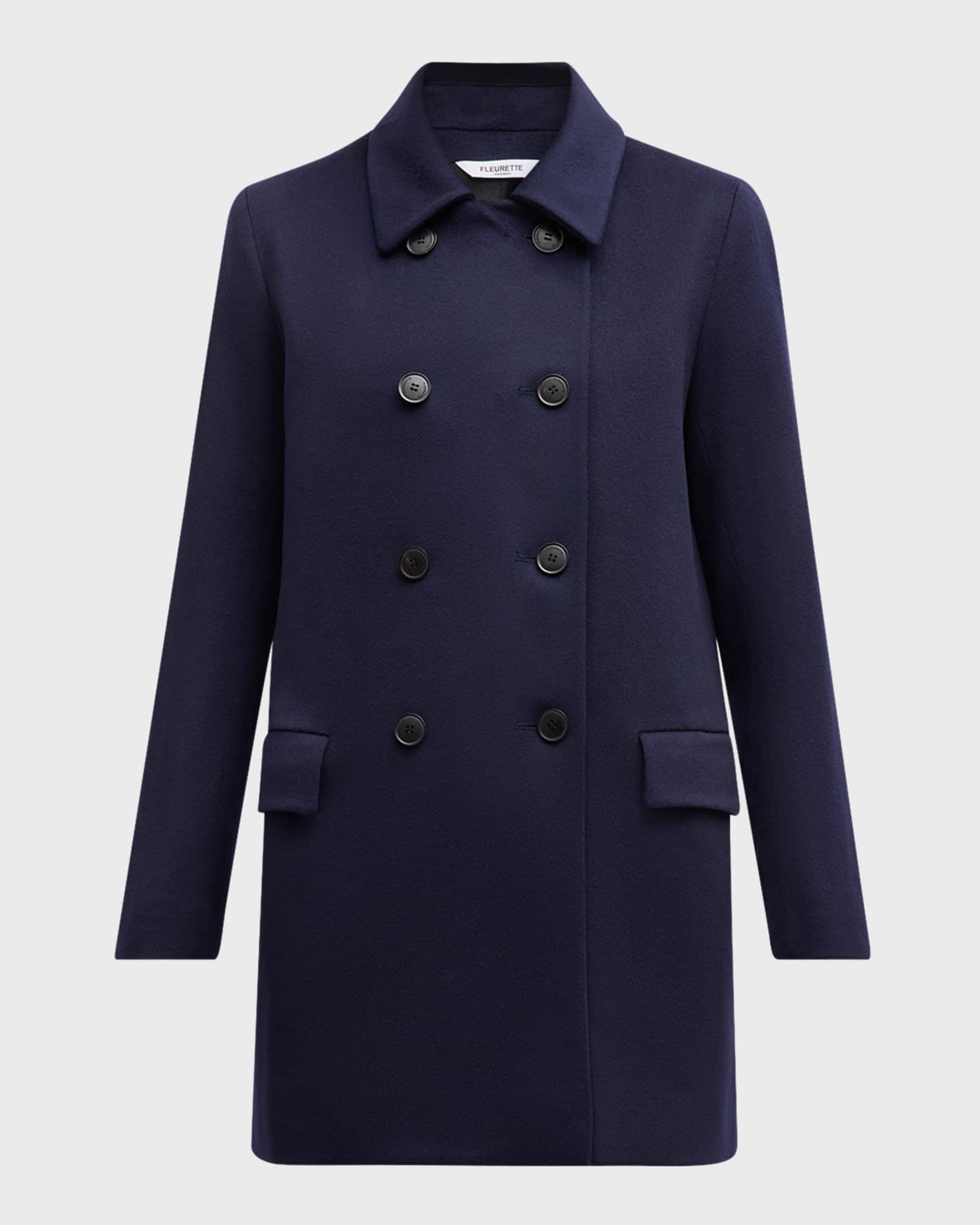 Fleurette short length wool coat sales