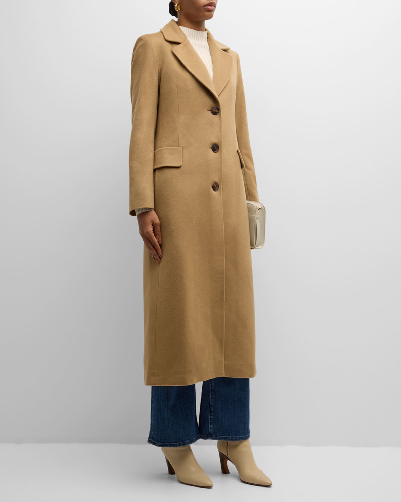 Single breasted cashmere coat hot sale