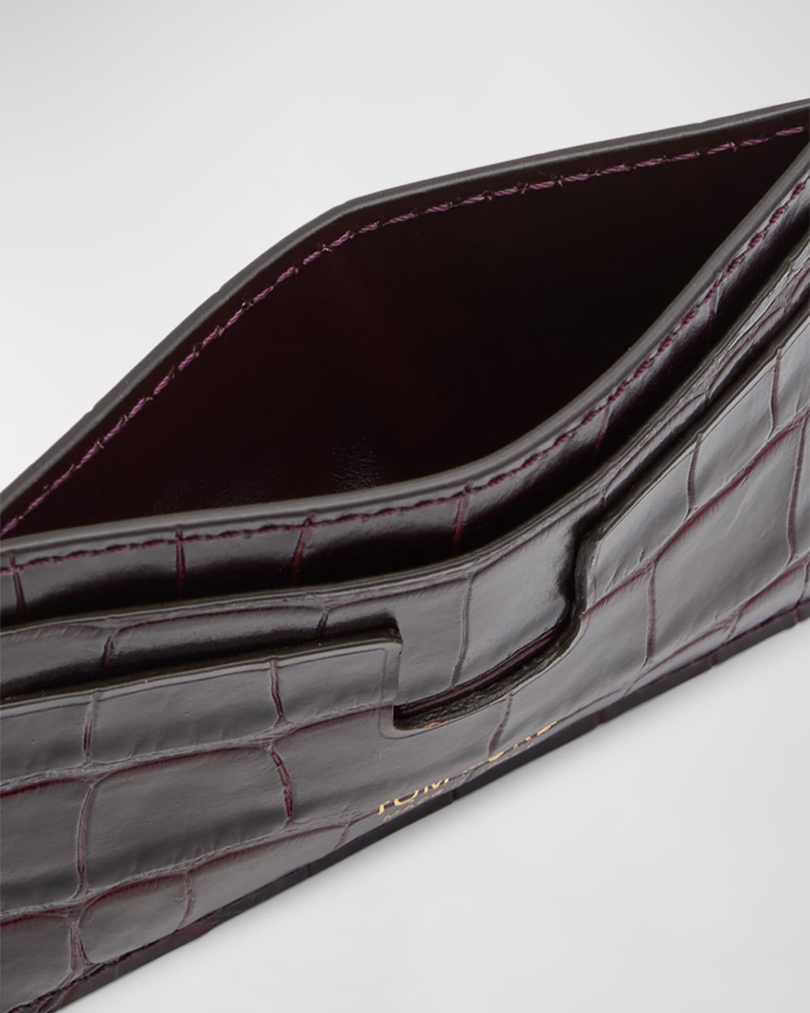 Shiny Printed Croc Exotic Line Classic Card Holder