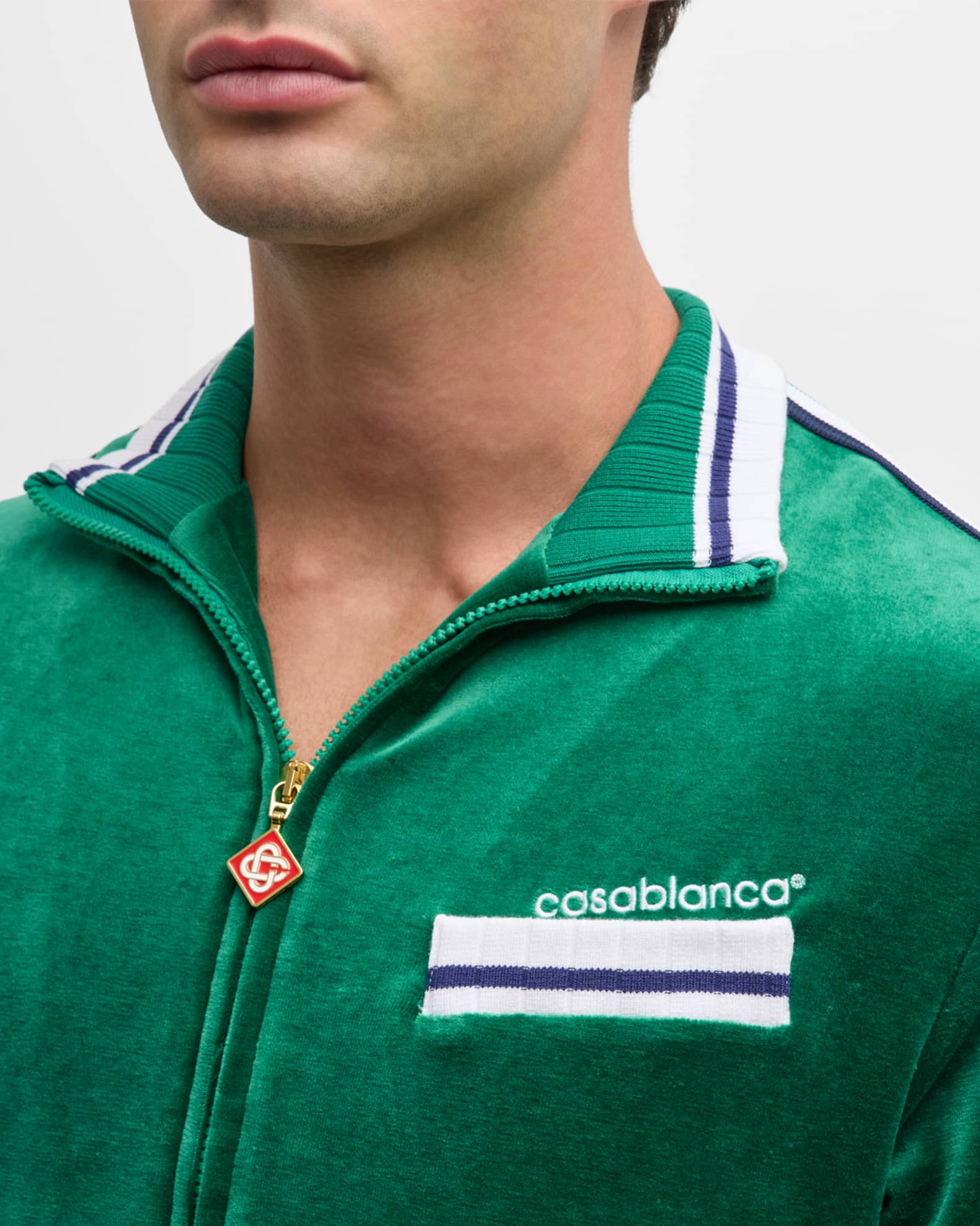 CASABLANCA Men's Velour Track Jacket | Neiman Marcus