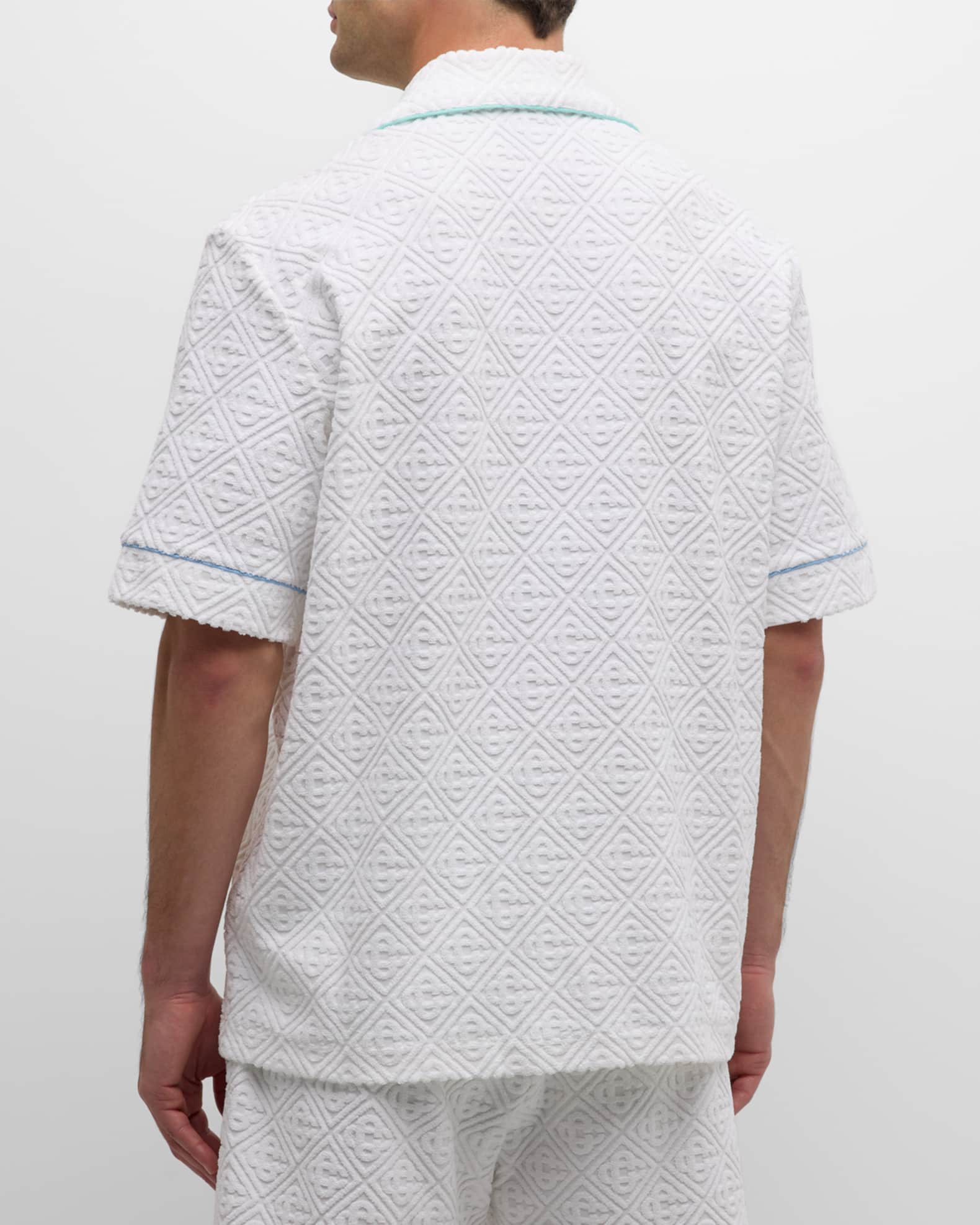 関税込【Casablanca】Towelling Vacation Shirt CASABLANCA Men's Monogram Toweling Camp Shirt | Neiman Marcus