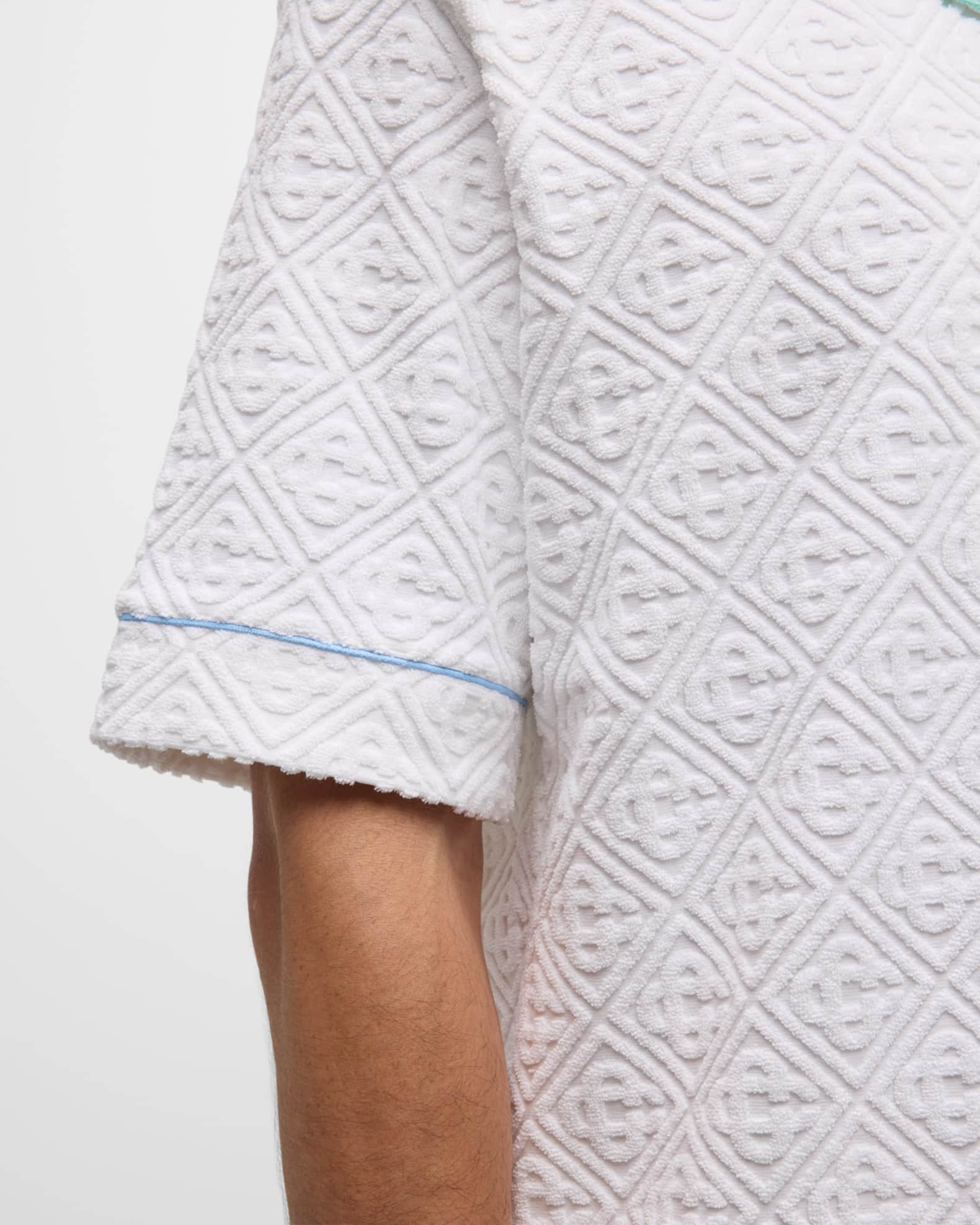 CASABLANCA Men's Monogram Toweling Camp Shirt | Neiman Marcus