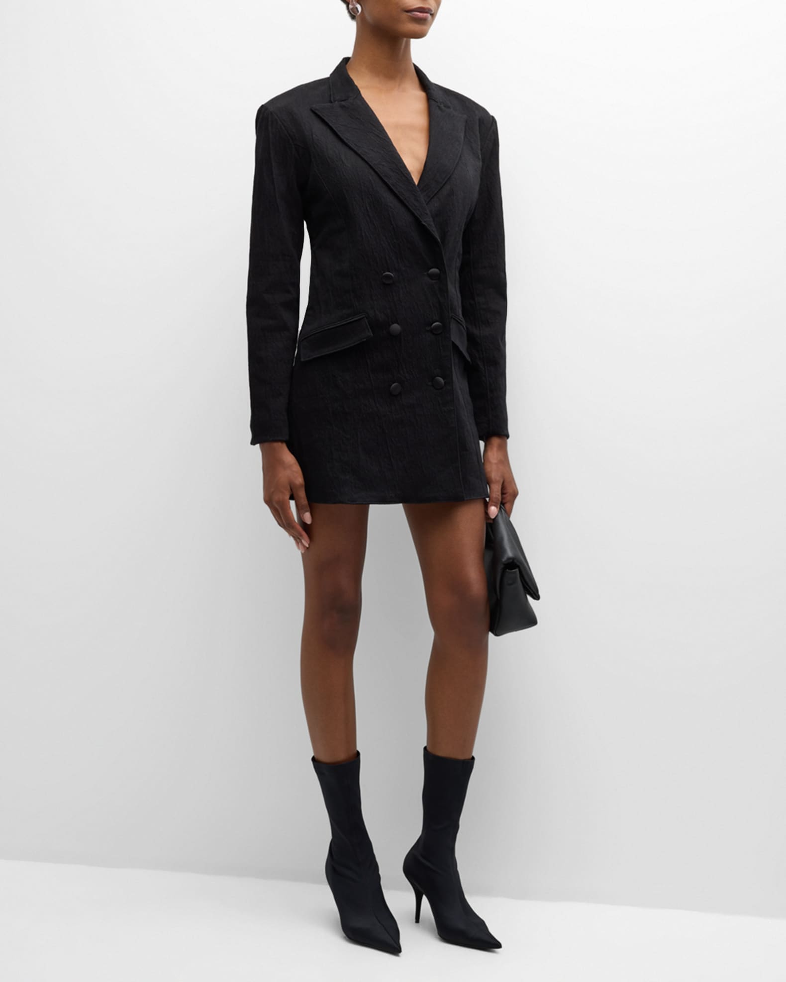 Tuxedo mini dress black outlet