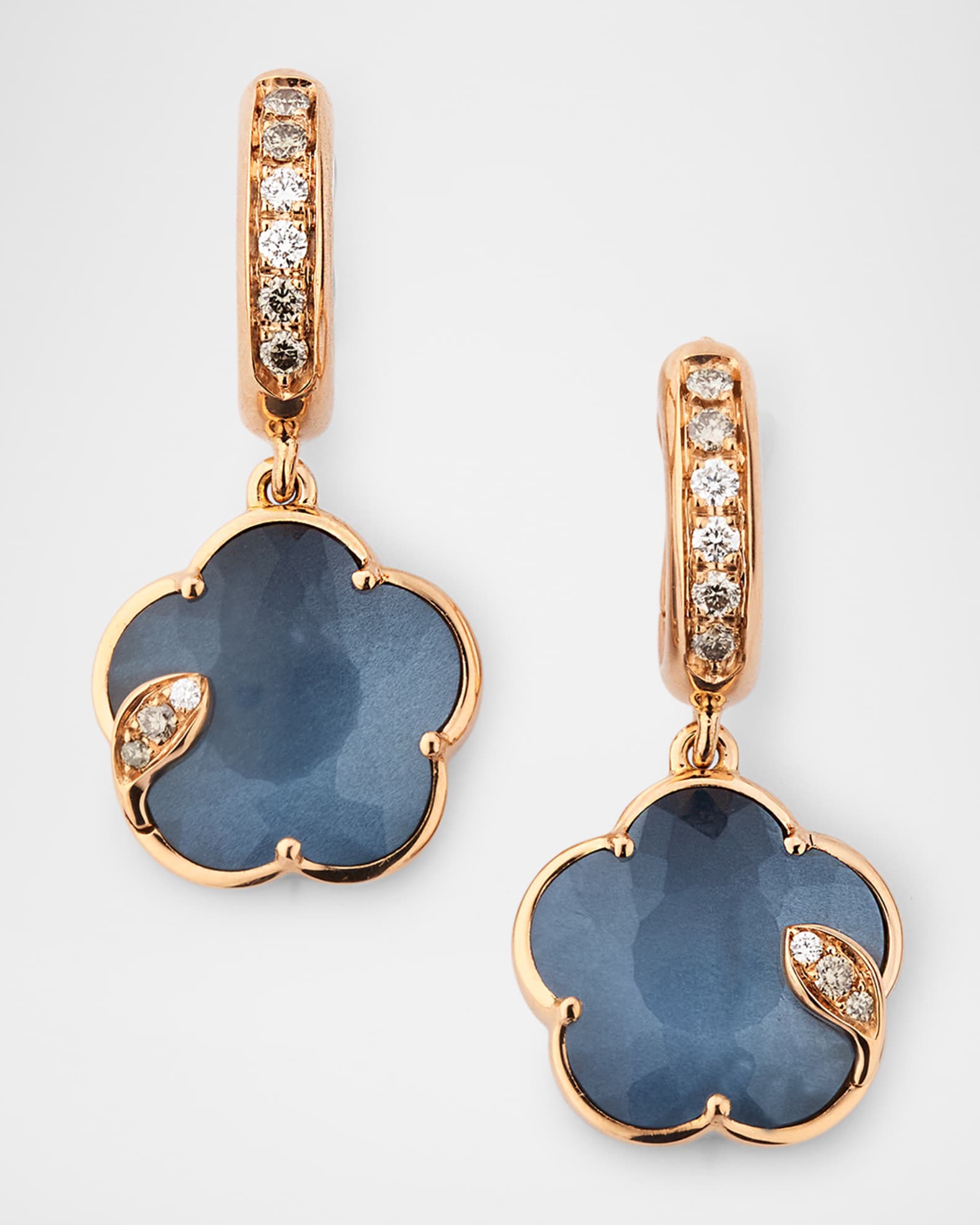 Ton Joli 18K Rose Gold Diamond and Moonstone-Onyx Earrings 0