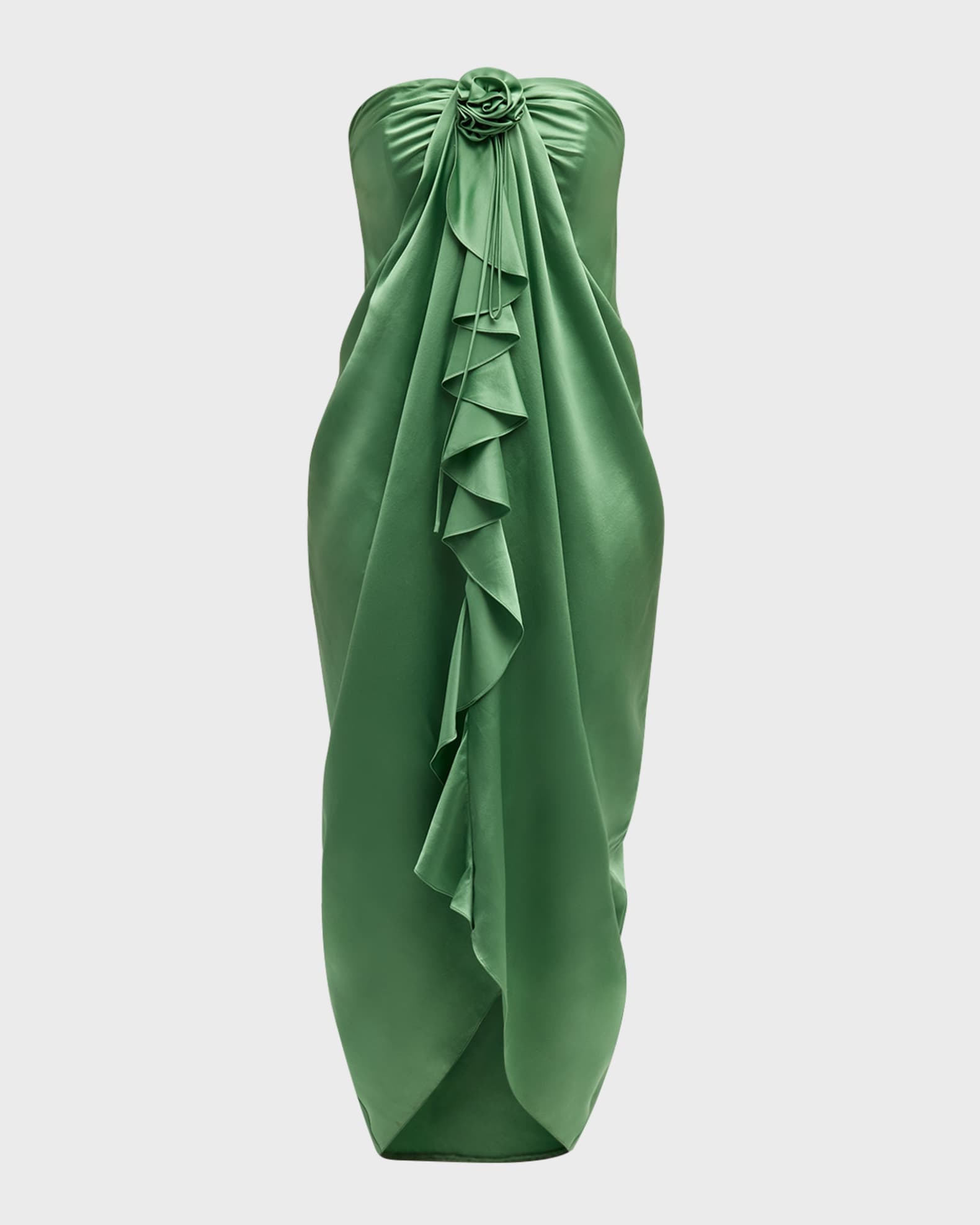 Cinq a Sept Meredith Strapless Silk Ruffled Midi Dress