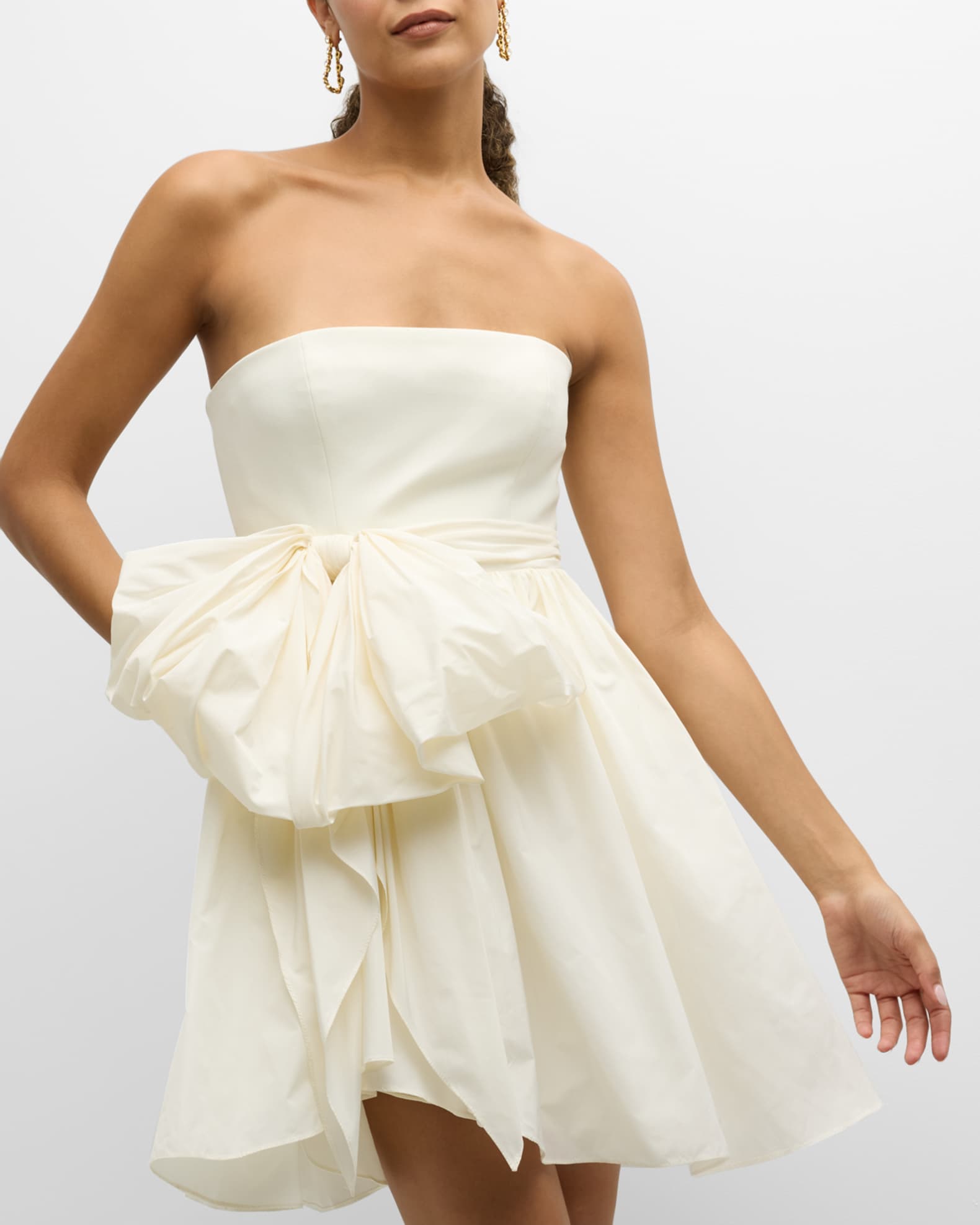 Cinq a Sept Liv Strapless Bow Waist Mini Dress Neiman Marcus