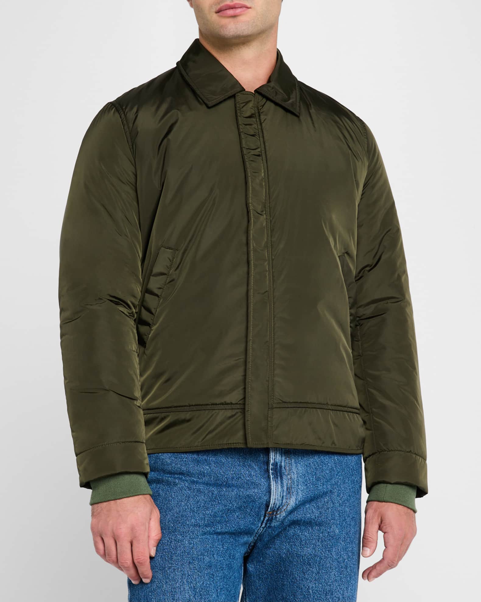Men s Nylon Full Zip Bomber Jacket