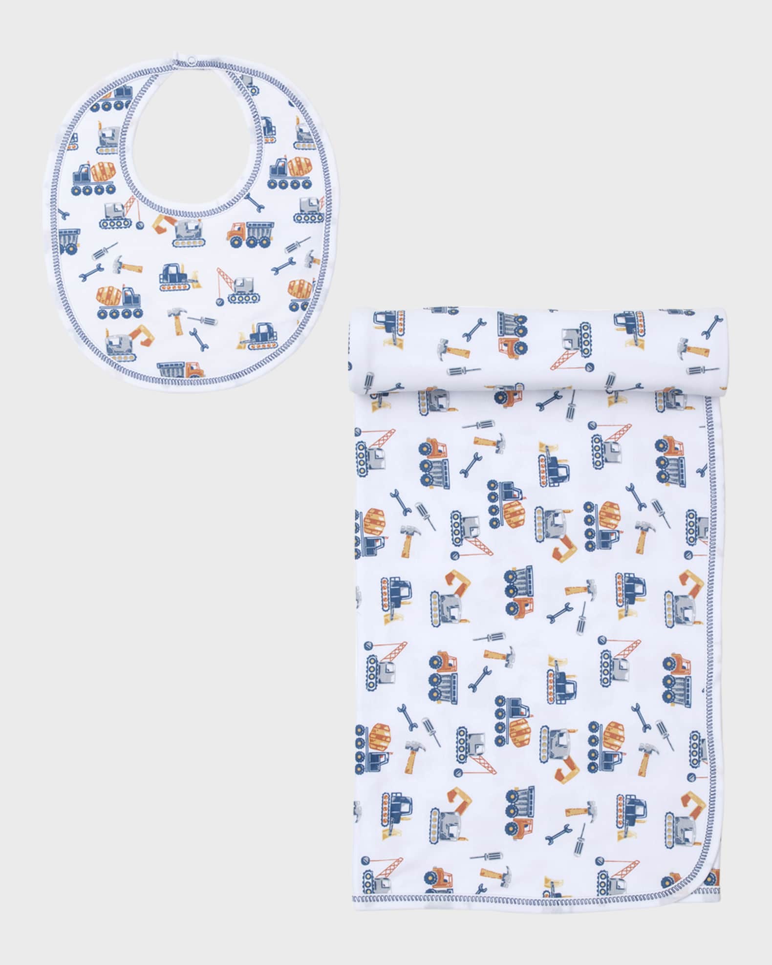Kissy Kissy Boy s Construction Crew Bib Blanket Set Neiman Marcus